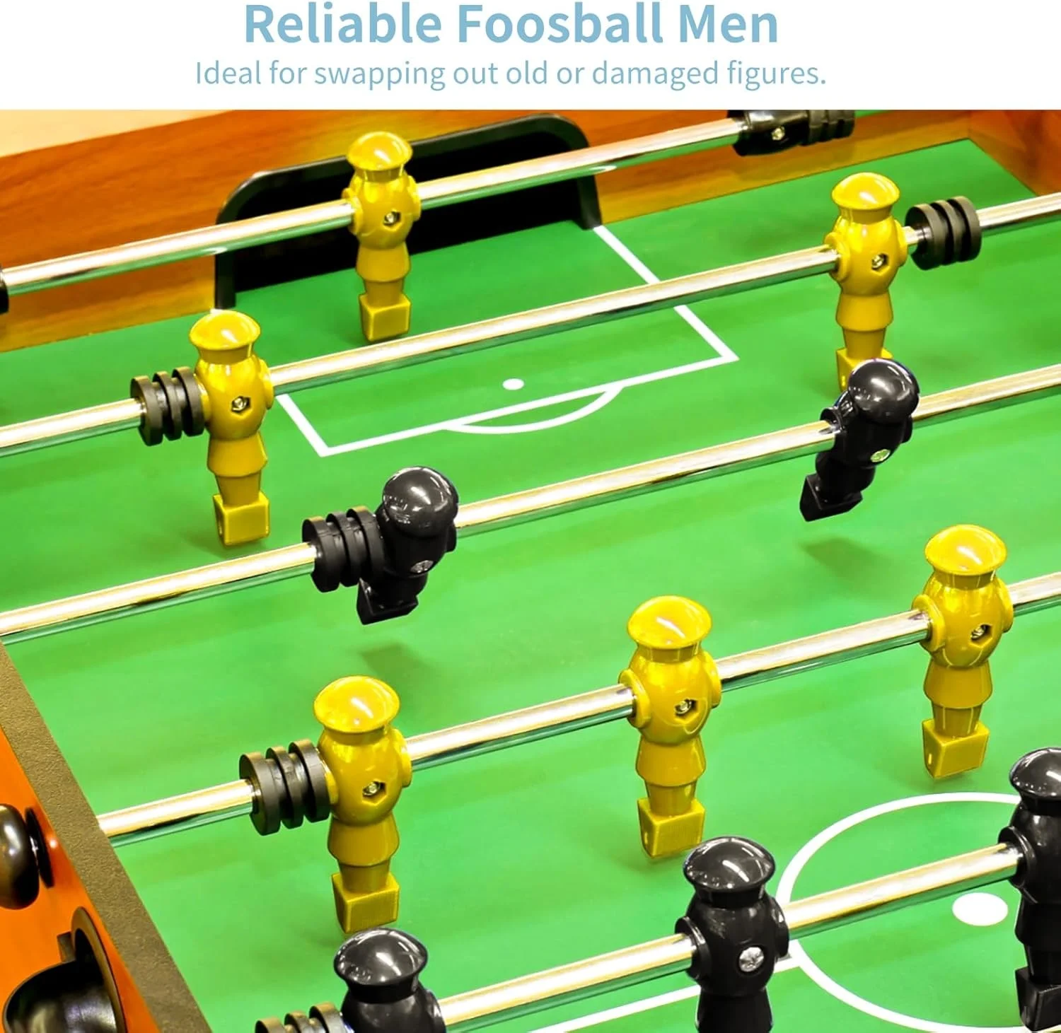 ۲۶ عدد آدمک فوتبال دستی، قطعات جایگزین فوتبال دستی رزینی، مجموعه بازیکن فوتبال دستی رومیزی برای مسابقات فوتبال دستی (مشکی و زرد) ۲۶ عدد آدمک فوتبال دستی، قطعات جایگزین فوتبال دستی رزینی، مجموعه بازیکن فوتبال دستی رومیزی برای مسابقات فوتبال دستی (مشکی و زرد)