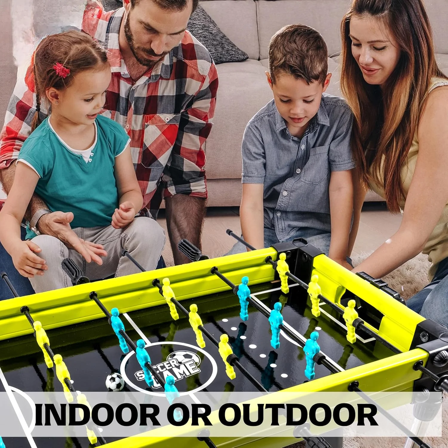 میز فوتبال دستی ۳۲ اینچی زرافه گرافیکی برای کودکان | میز فوتبال جمع و جور و بادوام | مونتاژ آسان | میز سبک وزن برای تفریح خانوادگی، اتاق بازی و رقابت دوستانه | ۸۱x۶۱x۷۰ سانتی متر