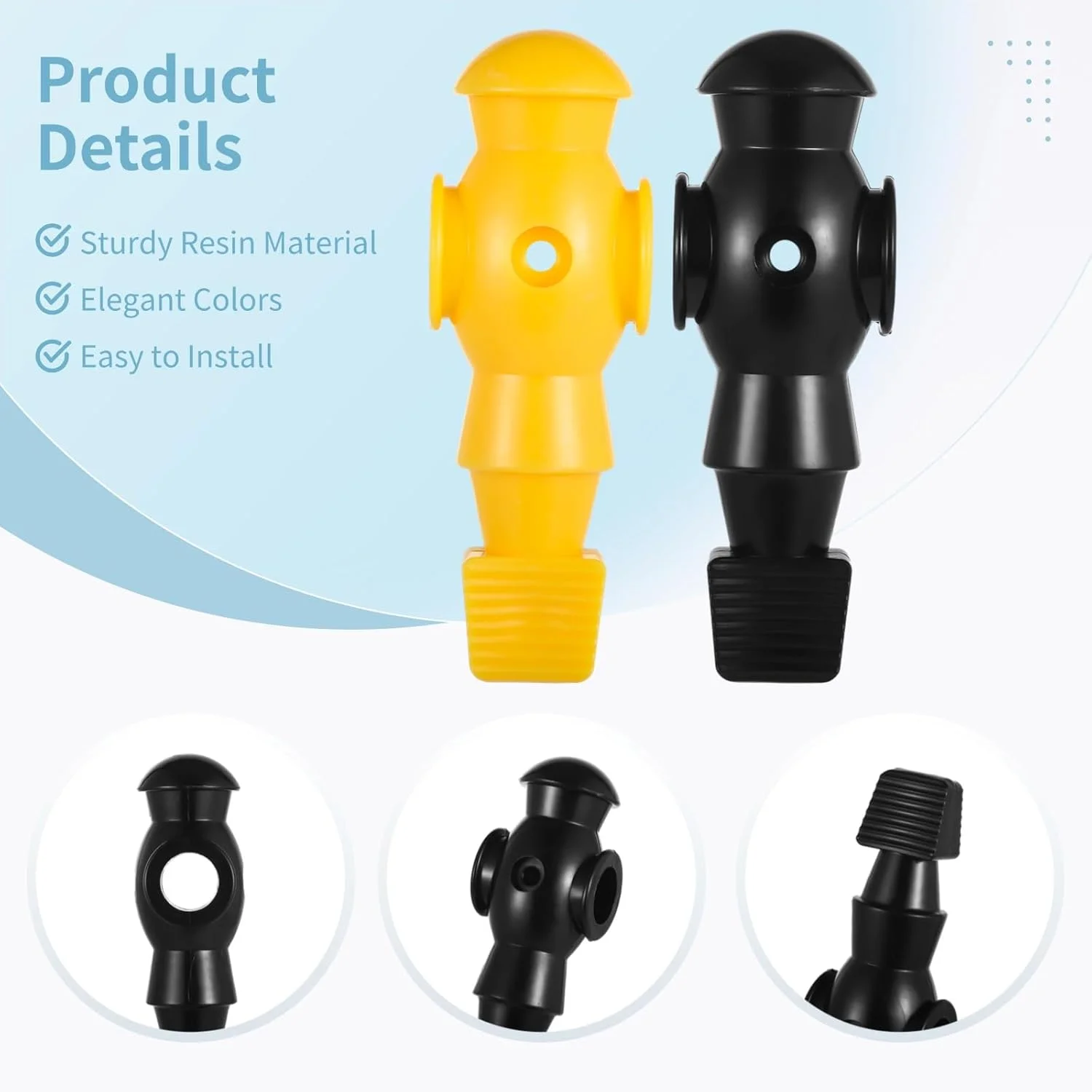 ۲۶ عدد آدمک فوتبال دستی، قطعات جایگزین فوتبال دستی رزینی، مجموعه بازیکن فوتبال دستی رومیزی برای مسابقات فوتبال دستی (مشکی و زرد) ۲۶ عدد آدمک فوتبال دستی، قطعات جایگزین فوتبال دستی رزینی، مجموعه بازیکن فوتبال دستی رومیزی برای مسابقات فوتبال دستی (مشکی و زرد)