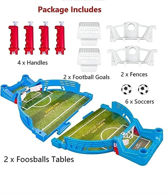 میز فوتبال دستی کوچک ECVV، کیت بازی مسابقه تخته ای فوتبال، بازی میز فوتبال، بازی تخته ای ورزشی رومیزی برای تفریح شبانه خانوادگی (55x28x11 سانتی متر)
