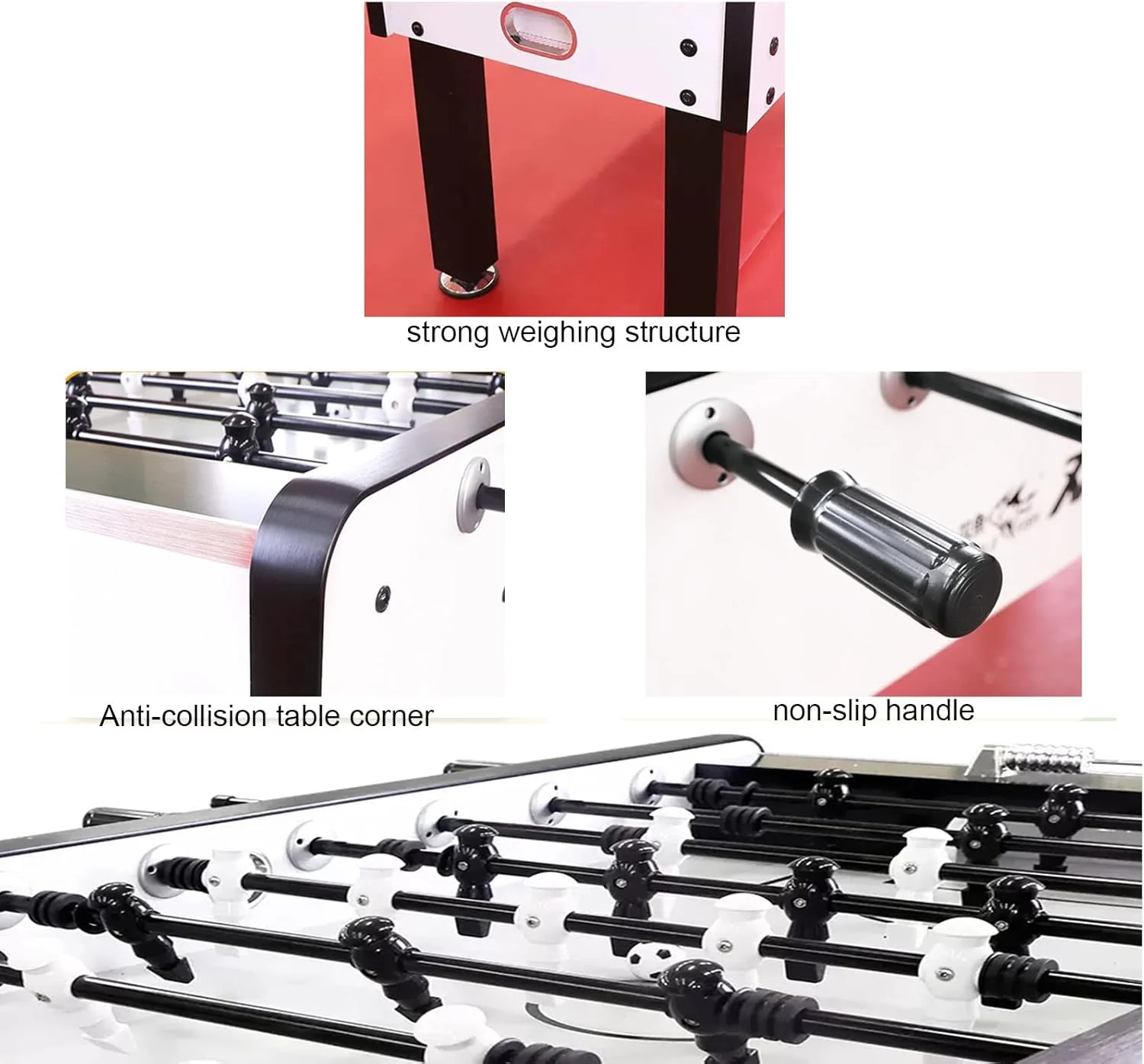 میز فوتبال دستی 1.4 متری، میز بازی آلیاژ آلومینیوم با طراحی ضد برخورد، فوتبال دستی دو نفره مناسب بازی خانوادگی یا اتاق های تفریحی میز فوتبال دستی 1.4 متری، میز بازی آلیاژ آلومینیوم با طراحی ضد برخورد، فوتبال دستی دو نفره مناسب بازی خانوادگی یا اتاق های تفریحی