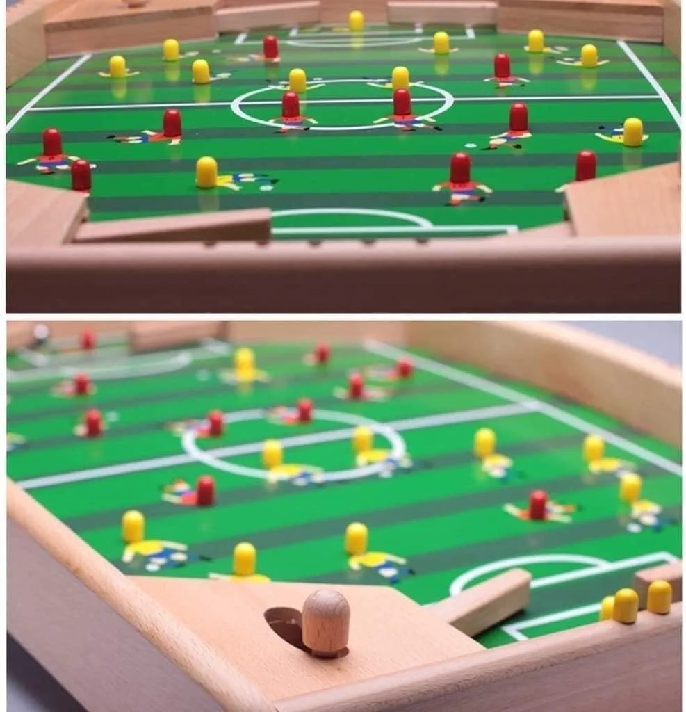 فوتبال دستی اراست مدل Playoff، بازی فوتبال برای کودکان و بزرگسالان با دستگیره های ارگونومیک، امتیازدهی آنالوگ و تراز کننده پایه LEOWE