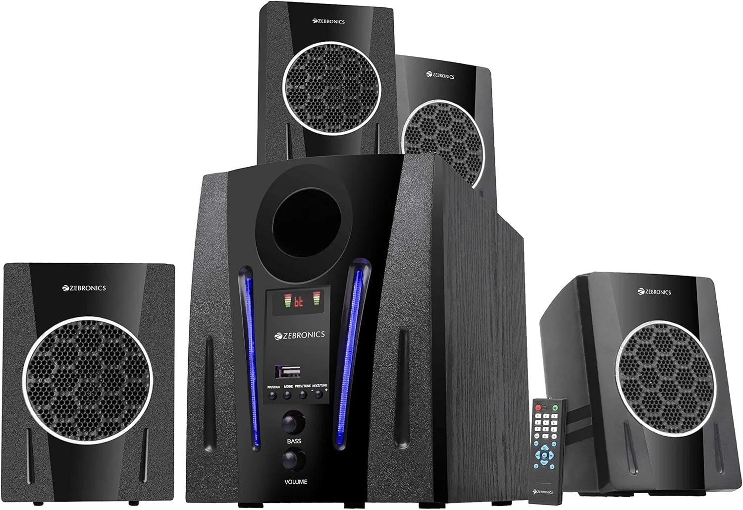 اسپیکر چند رسانه ای Zebronics Zeb-BT2750RUF با اتصال بلوتوث، نمایشگر LED، FM و AUX.