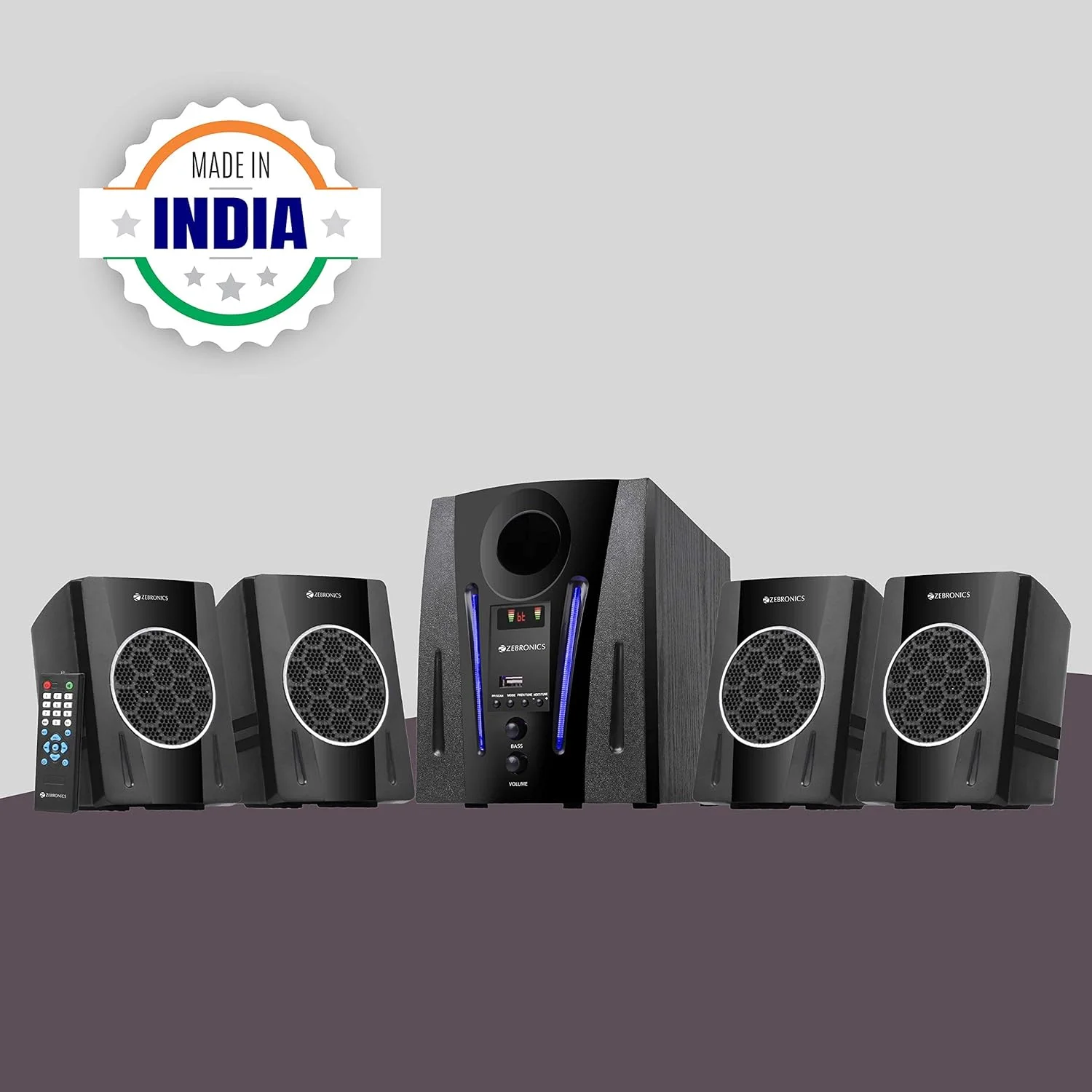 اسپیکر چند رسانه ای Zebronics Zeb-BT2750RUF با اتصال بلوتوث، نمایشگر LED، FM و AUX.