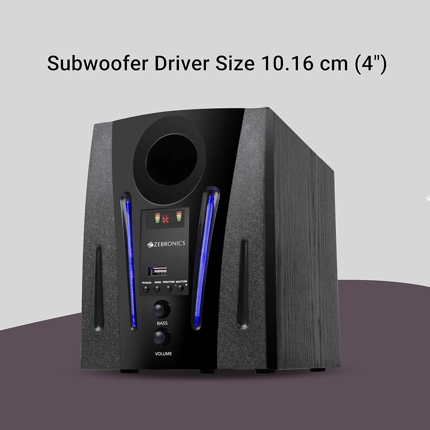 اسپیکر چند رسانه ای Zebronics Zeb-BT2750RUF با اتصال بلوتوث، نمایشگر LED، FM و AUX.