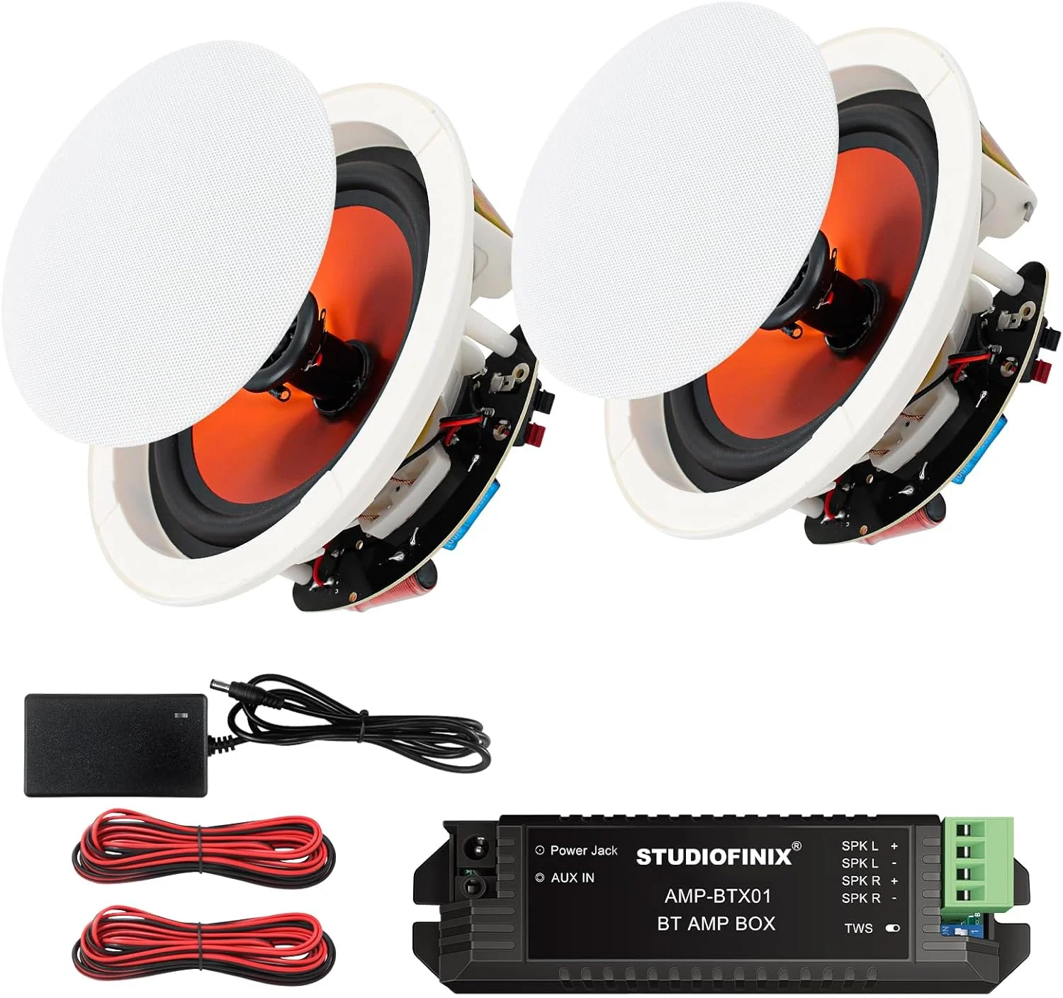 اسپیکرهای سقفی بلوتوثی 6.5 اینچی 600 واتی STUDIOFINIX، سیستم بلندگوی توکار خانگی مناسب برای داخل خانه، آشپزخانه، سینمای خانگی، اتاق خواب، دفتر، پاسیو سرپوشیده (2 عدد بلندگو) اسپیکرهای سقفی بلوتوثی 6.5 اینچی 600 واتی STUDIOFINIX، سیستم بلندگوی توکار خانگی مناسب برای داخل خانه، آشپزخانه، سینمای خانگی، اتاق خواب، دفتر، پاسیو سرپوشیده (2 عدد بلندگو)