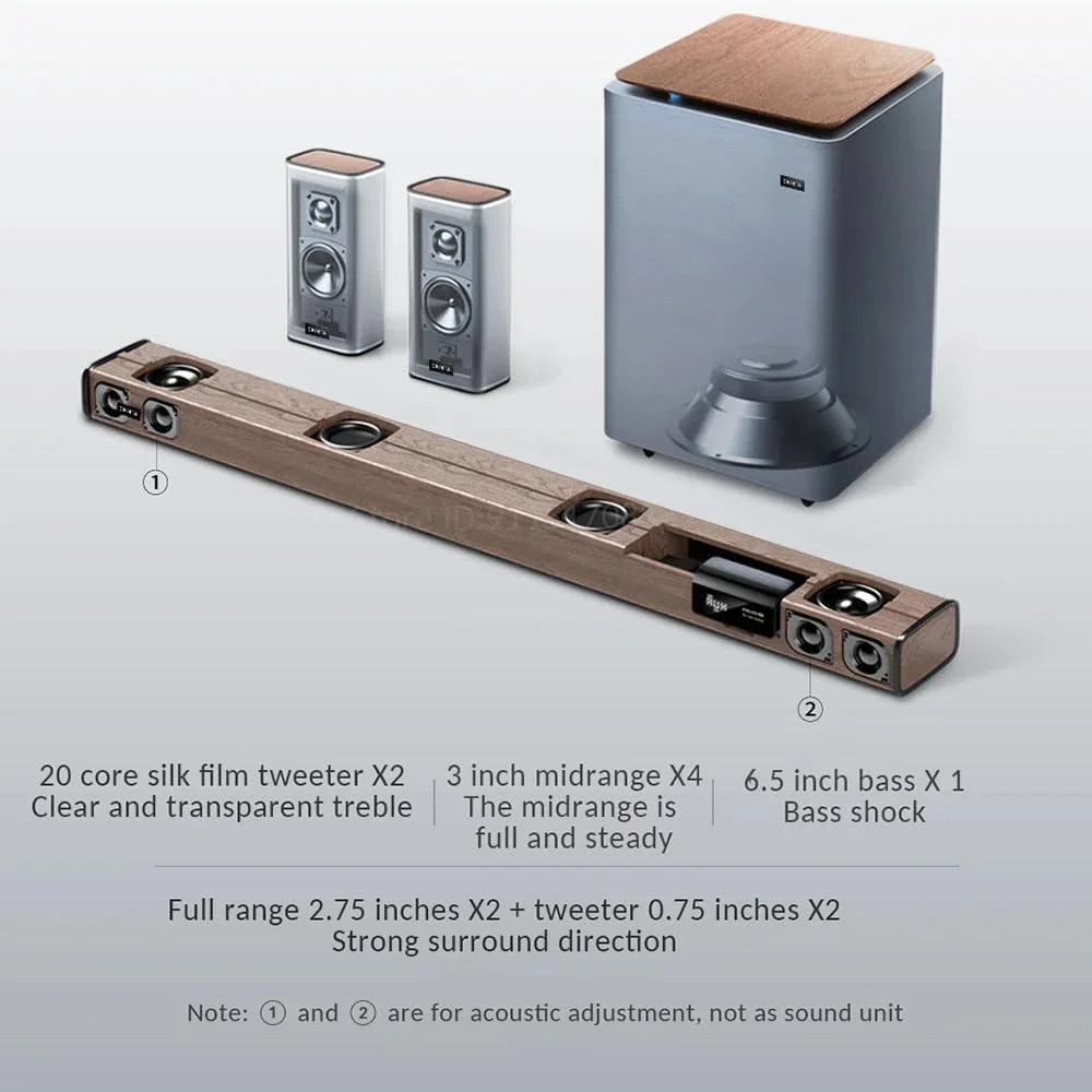 سیستم صوتی فراگیر 5.1 Live-3D سینمای خانگی، بلندگوی دوگانه، 2 میکروفون بی سیم، ساب ووفر Ktv Live-3D، صفحه لمسی، باس توربو