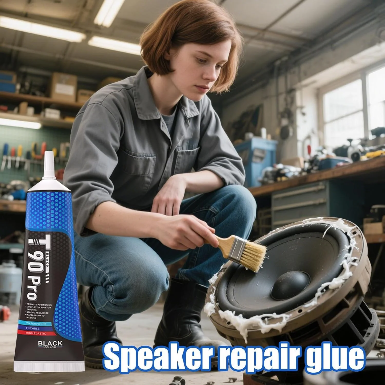 چسب بلندگو - چسب چند منظوره - درزگیر دقیق با پیوند قوی مشکی برای تعمیرات الکترونیک بلندگو خانه زنان و مردان بزرگسال