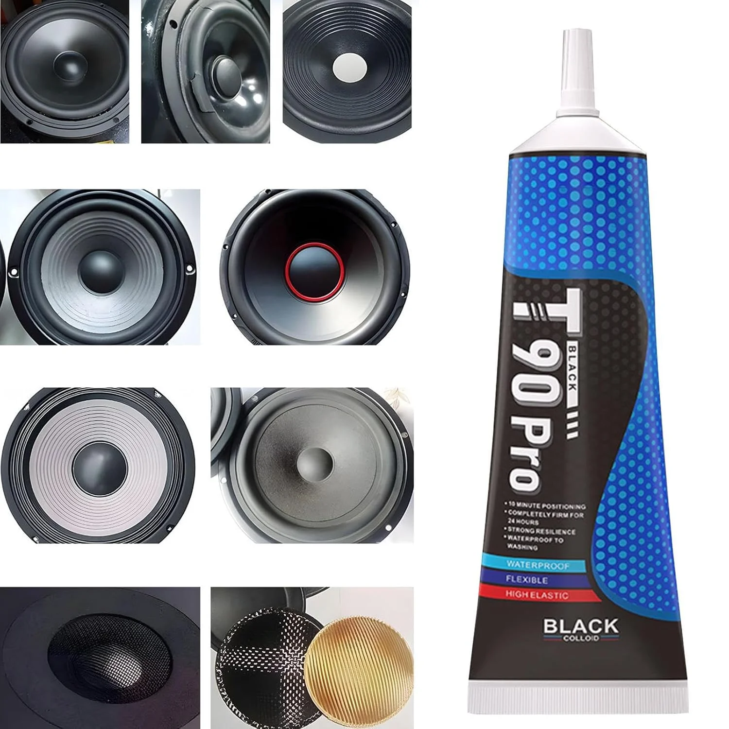 چسب مخصوص بلندگو، چسب الکترونیکی، چسب تعمیر بلندگو، درزگیر مشکی با عملکرد بالا برای تعمیرات بلندگوهای خانگی و الکترونیکی آقایان و بانوان