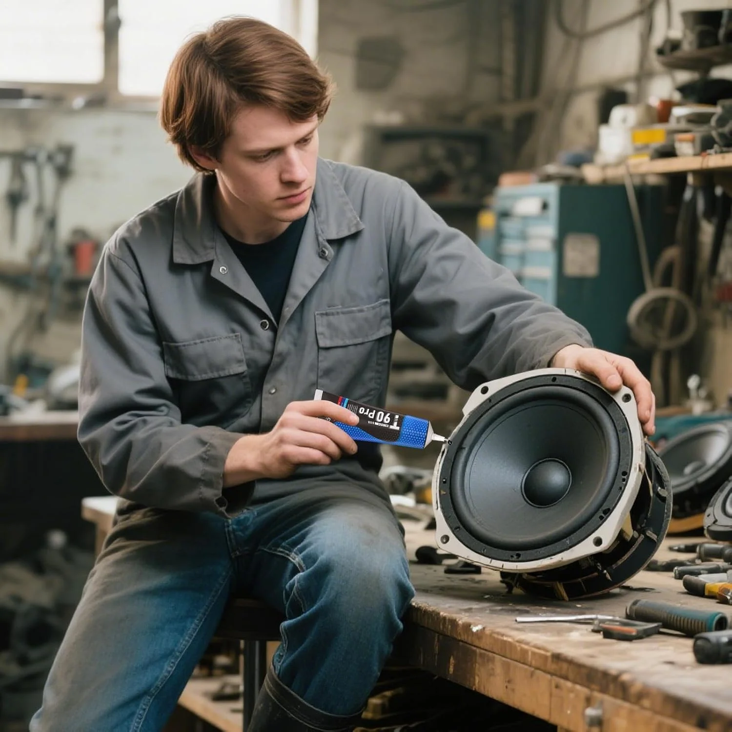 چسب تعمیر بلندگو، چسب چند منظوره، درزگیر مشکی با کارایی بالا برای تعمیرات لوازم الکترونیکی و بلندگوهای خانگی برای بزرگسالان، آقایان و بانوان