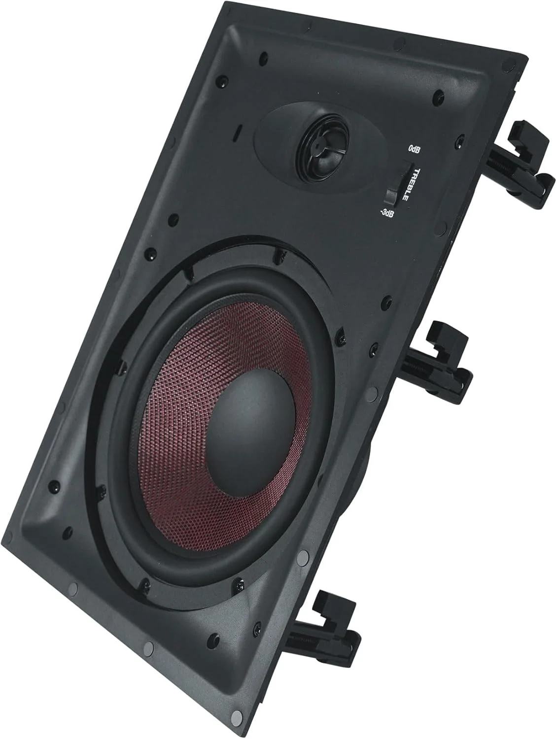 بلندگوهای دیواری 8 اینچی Rockville WA858 (جفت)، حداکثر توان 300 وات، 8 اهم، ووفر کولار، تیوتر گنبدی ابریشمی، قابلیت تنظیم صداهای زیر، برای سینمای خانگی و سیستم صوتی کل خانه