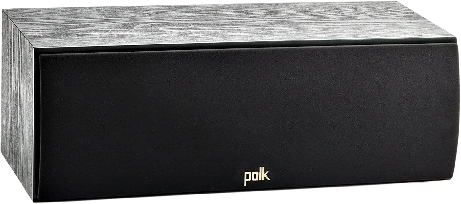 بلندگوی کانال مرکزی سینمای خانگی 100 واتی Polk Audio T30 - صدای Hi-Res با پاسخ باس عمیق، Dolby و DTS Surround، تکی، مشکی