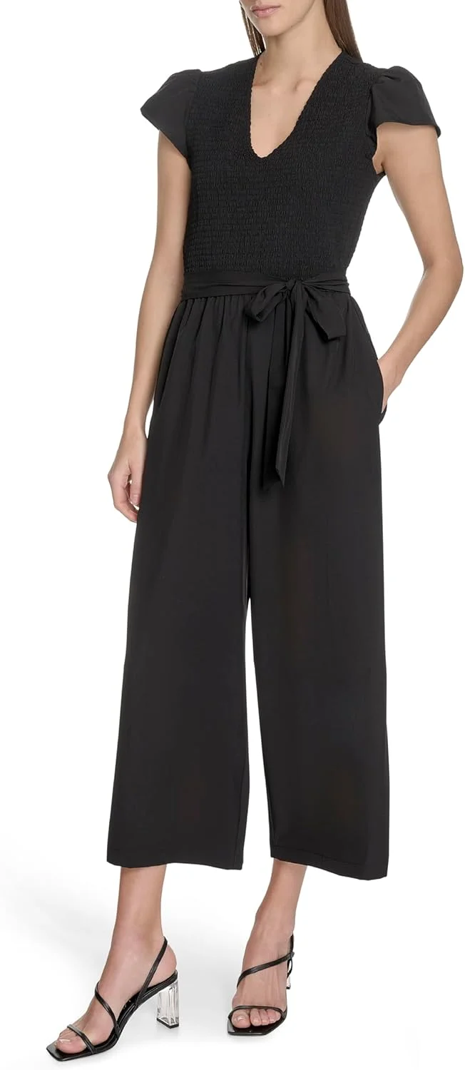 سرهمی زنانه کلوین کلاین، مدل کمربند دار، کشی و یقه هفت مناسب آب و هوای گرم (تک عددی)