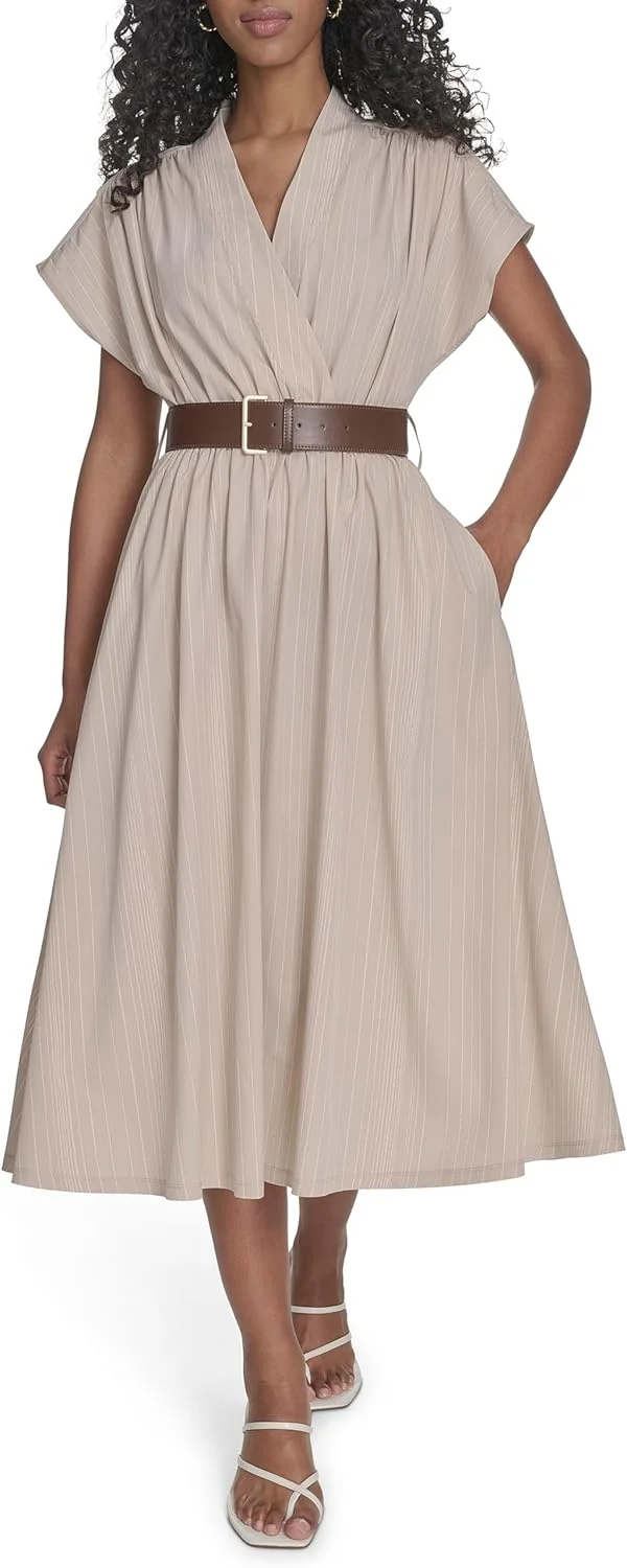 پیراهن زنانه کمربنددار سبک وزن کلوین کلاین مناسب تعطیلات