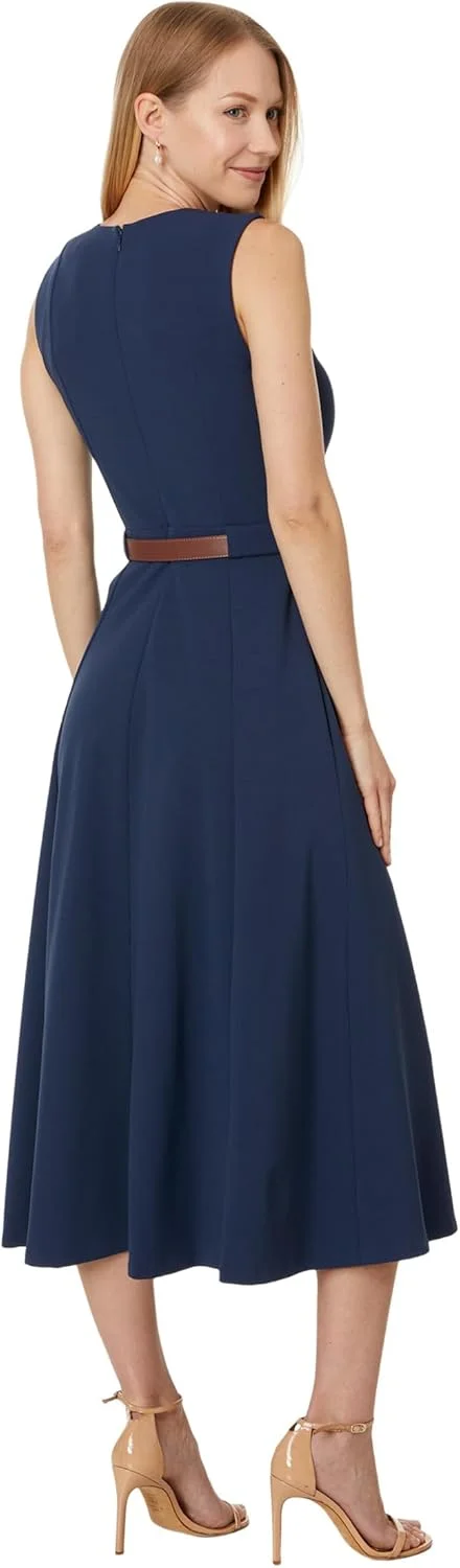 پیراهن میدی زنانه کلوین کلاین مدل A-line به همراه کمربند