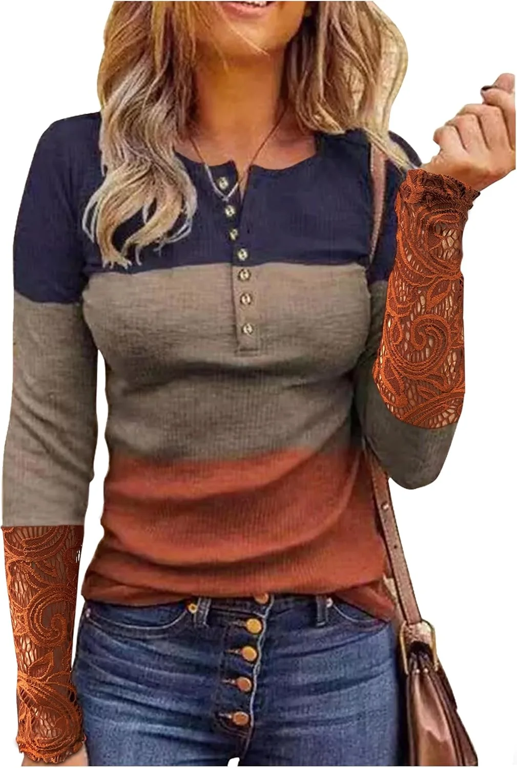 تونیک آستین بلند زنانه CHUNTIANRAN، بلوز یقه هفت توری جذاب، پیراهن دکمه دار رنگی غیررسمی، چند رنگ، XXL