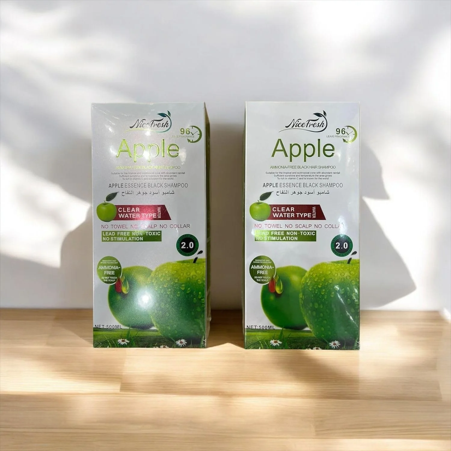 شامپو رنگ موی بدون آمونیاک با عصاره سیب، بدون سرب، غیر سمی و بدون تحریک (مشکی طبیعی 2.0 (2 عدد)) شامپو رنگ موی بدون آمونیاک با عصاره سیب، بدون سرب، غیر سمی و بدون تحریک (مشکی طبیعی 2.0 (2 عدد))