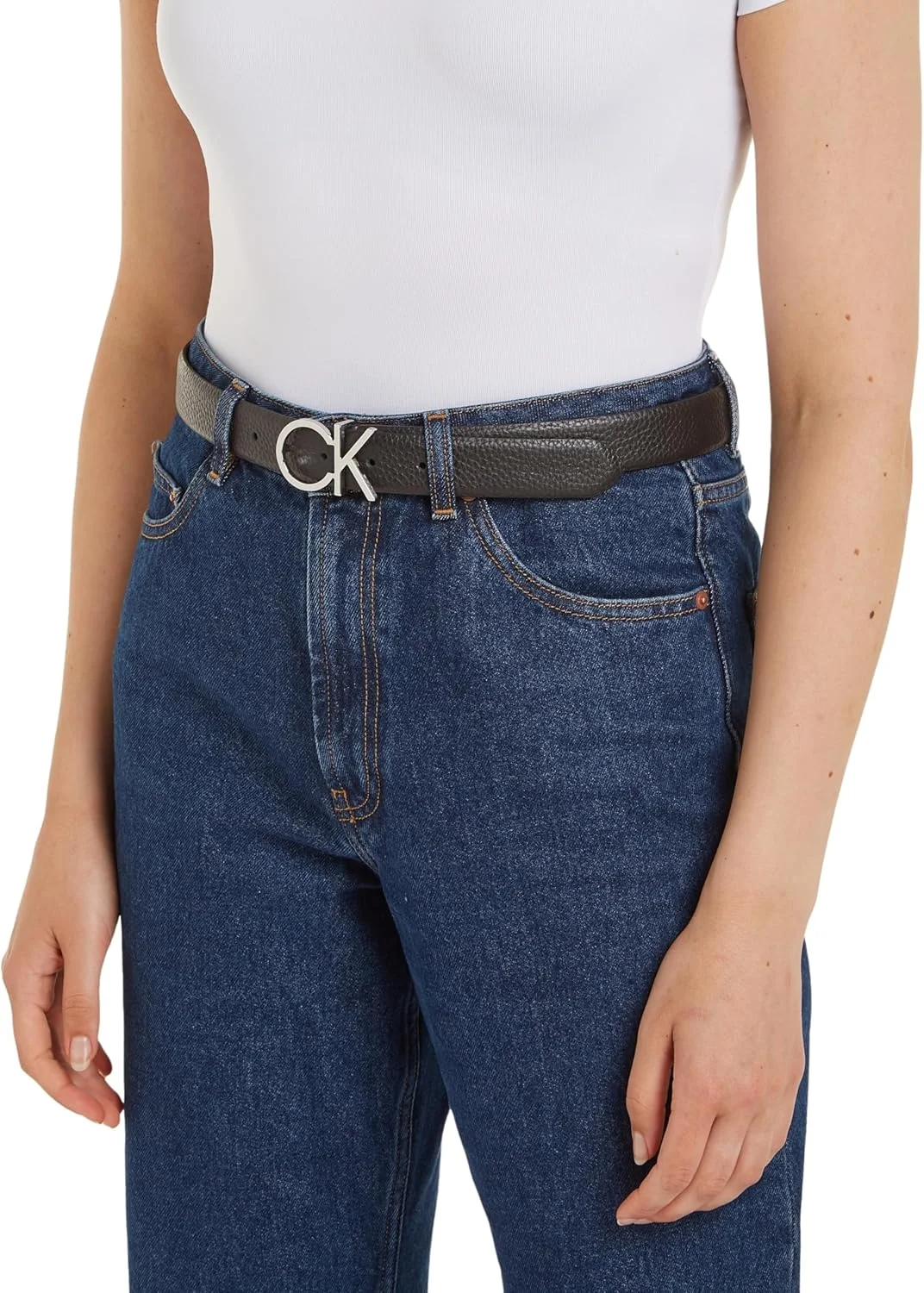 کمربند زنانه کلوین کلاین مدل Ck Logo Belt 3.0 Pebble کمربند زنانه کلوین کلاین مدل Ck Logo Belt 3.0 Pebble