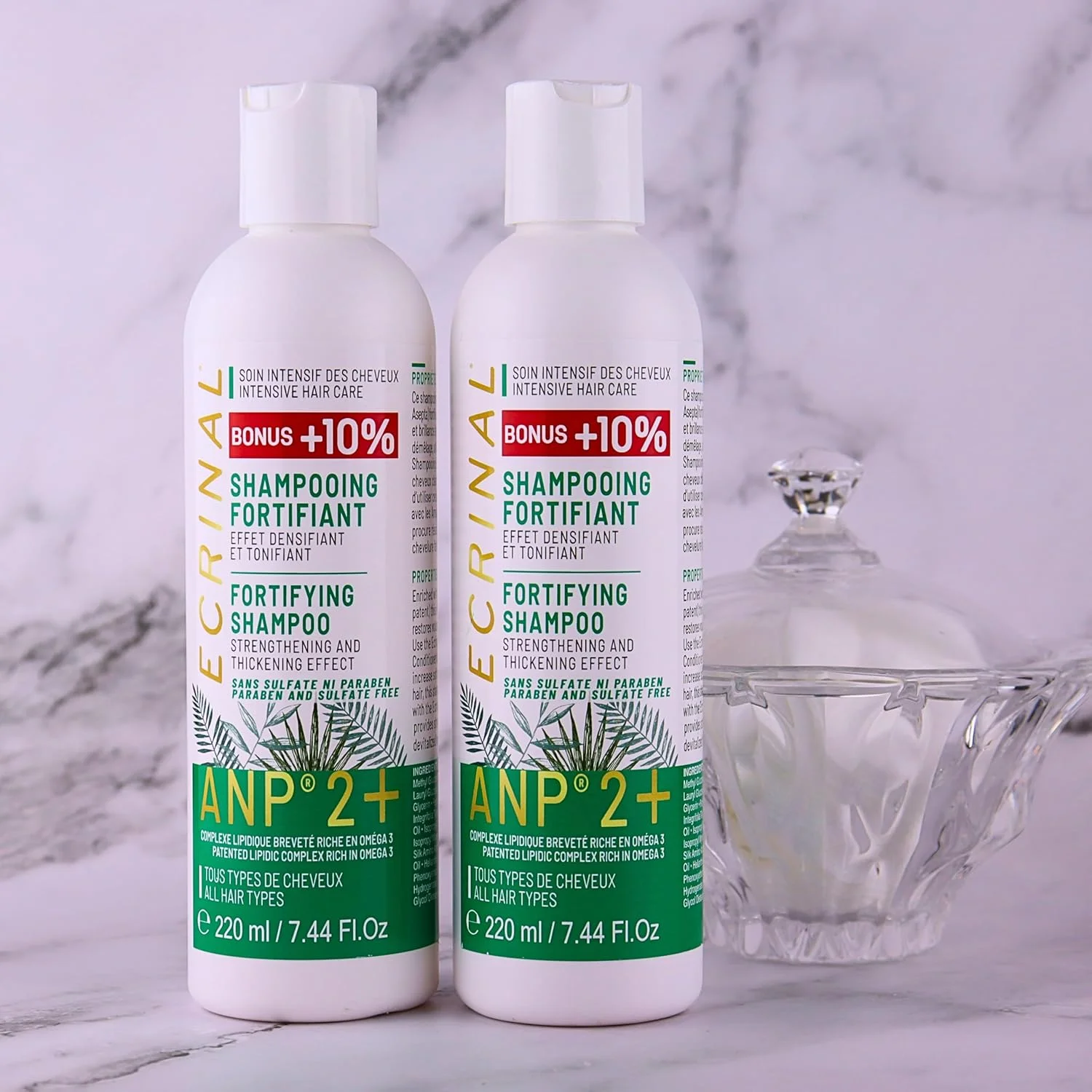 شامپو تقویت کننده بدون سولفات اکرینال با ANP2+ برای موهای قوی و درخشان - بازگرداندن حجم، لطافت و مقاومت به موهای کدر، ضعیف و خسته - ایده آل برای انواع مو و ریزش مو