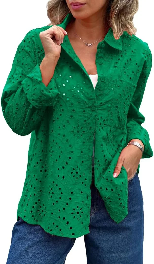 شومیز زنانه چویا تو، مدل کروشه، دکمه دار، آستین بلند، طرح بوهو