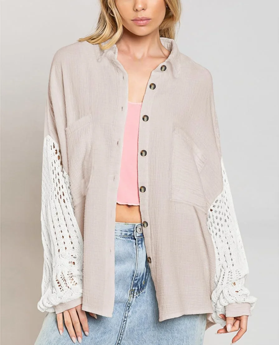 بلوز زنانه Chouyatou با آستین فانوسی توری قلاب بافی، دکمه دار، رنگی، طرح بوهو، مدل بزرگ (سایز مدیوم، زردآلویی), زردآلویی, M بلوز زنانه Chouyatou با آستین فانوسی توری قلاب بافی، دکمه دار، رنگی، طرح بوهو، مدل بزرگ (سایز مدیوم، زردآلویی), زردآلویی, M