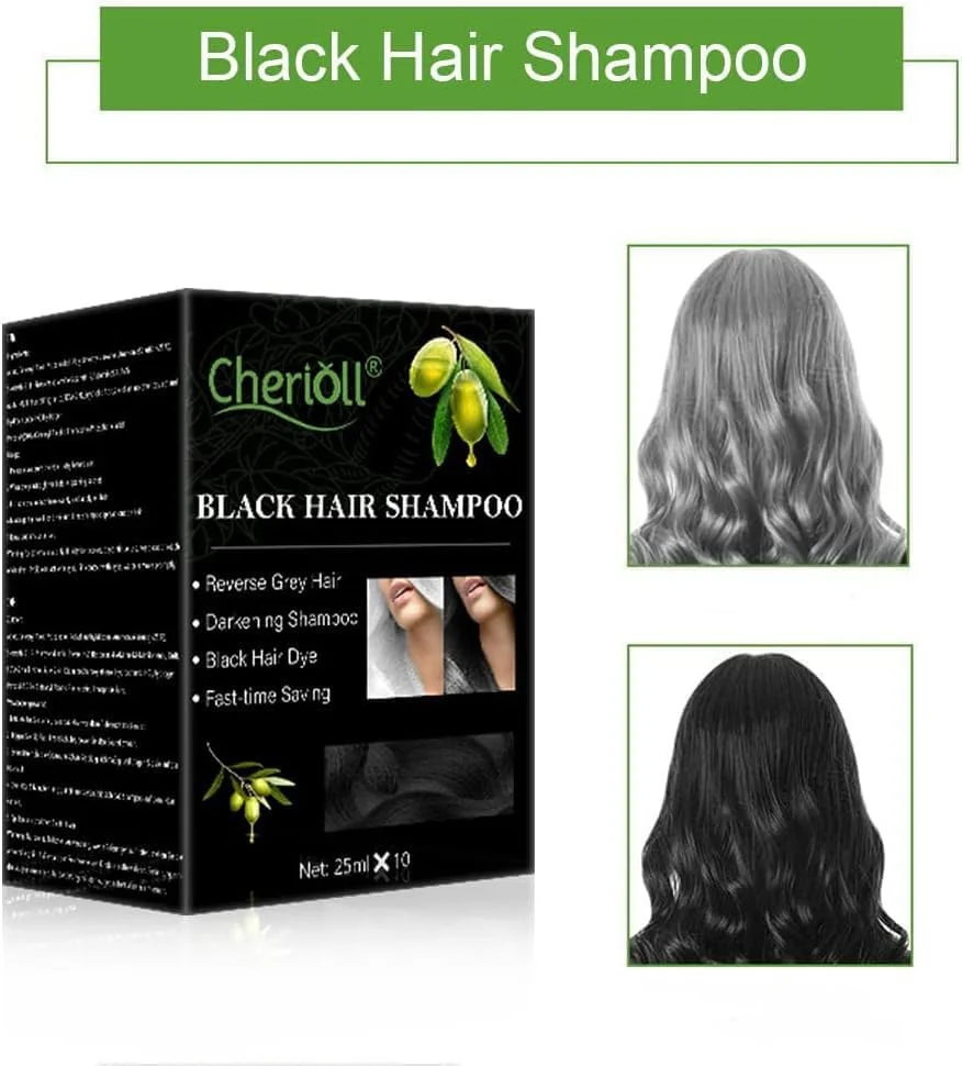 شامپو رنگ مو مشکی Cherioll، بسته 10 عددی شامپو رنگ مو، مناسب موهای چرب، شامپو موی مشکی، شامپو موی مشکی، رنگ موی مشکی دائمی با عصاره زنجبیل و گیاهان دارویی برای بهبود رشد ریشه مو شامپو رنگ مو مشکی Cherioll، بسته 10 عددی شامپو رنگ مو، مناسب موهای چرب، شامپو موی مشکی، شامپو موی مشکی، رنگ موی مشکی دائمی با عصاره زنجبیل و گیاهان دارویی برای بهبود رشد ریشه مو