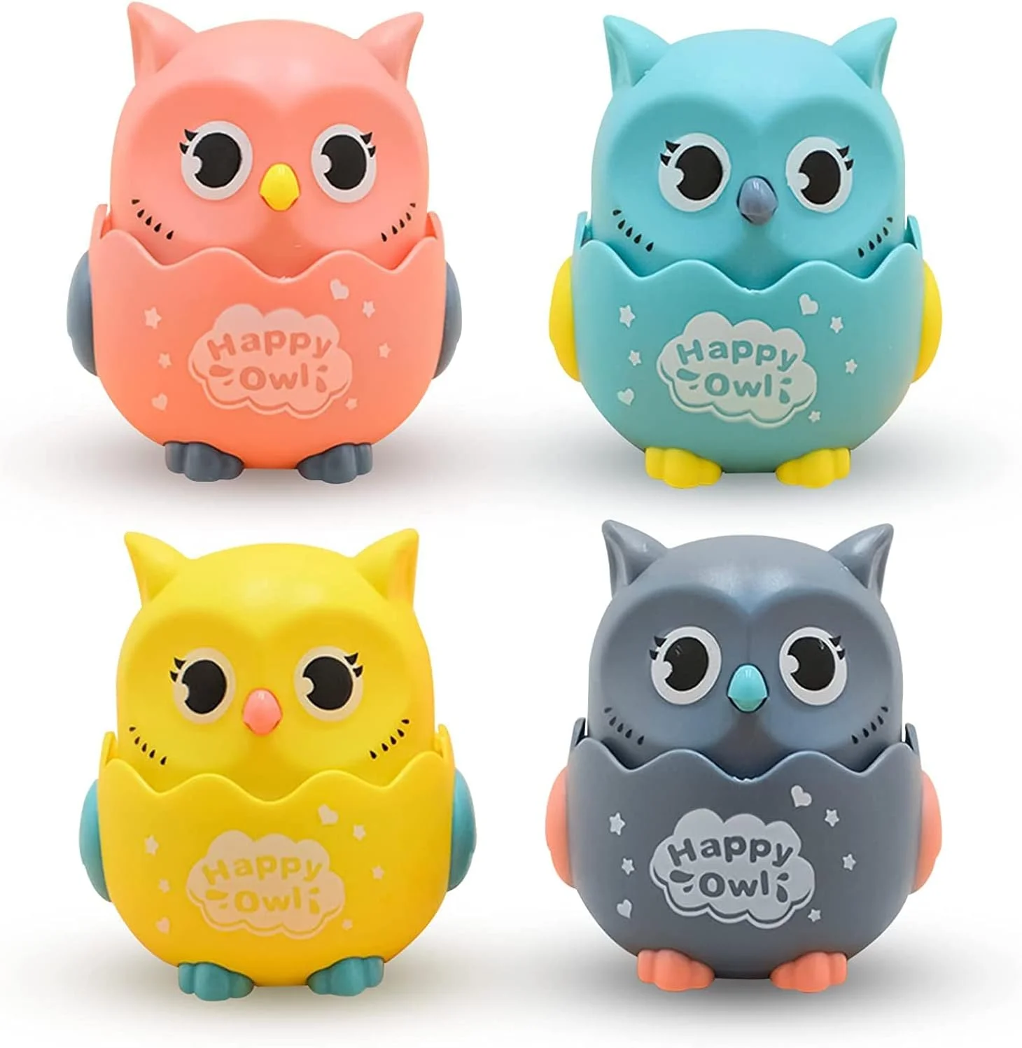 ماشین های اسباب بازی SYOSI، ماشین اسباب بازی فشاری و حرکتی، اسباب بازی جغد، ماشین های اسباب بازی کودک، هدیه تولد برای پسران 1، 2 و 3 ساله، ماشین حیوانات