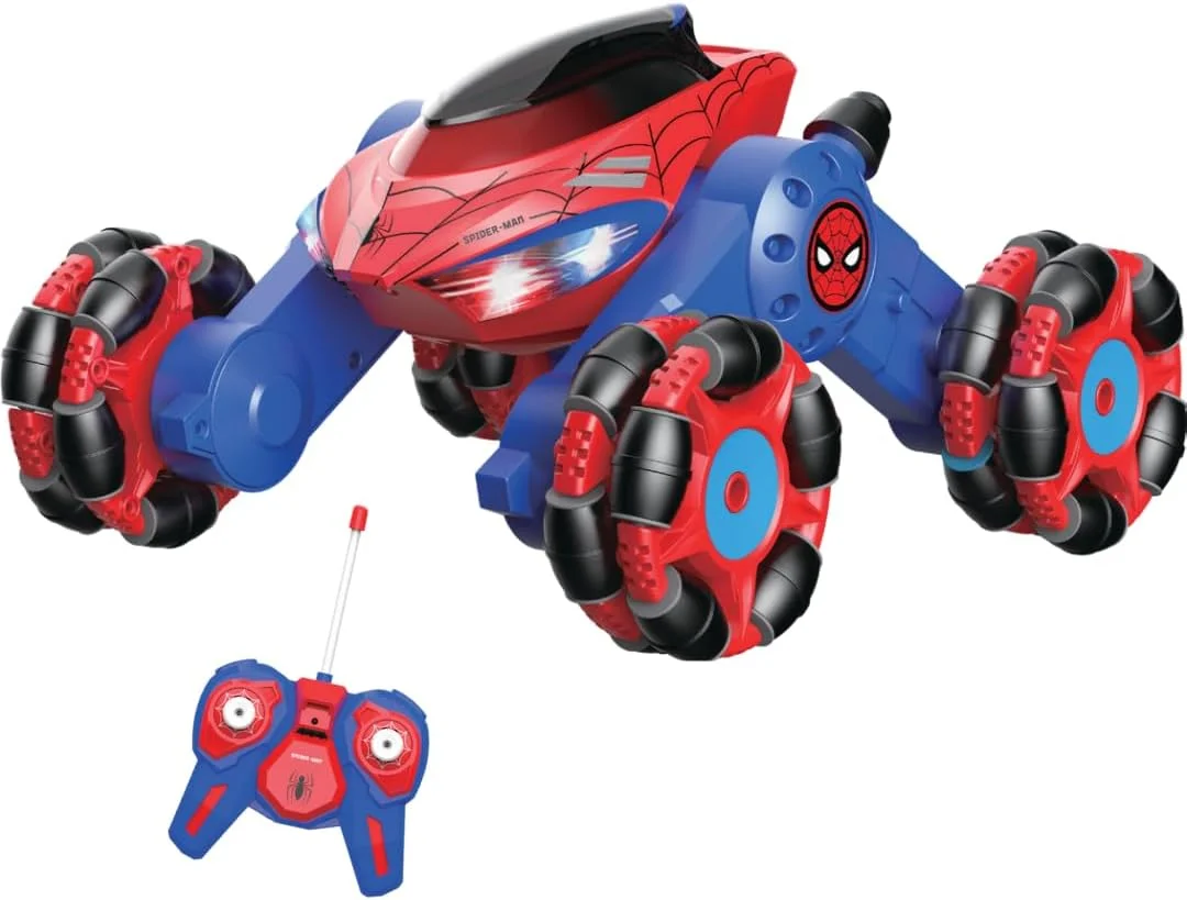 ماشین کنترلی دریفت مرد عنکبوتی مارول، ماشین آرسی دریفت آفرود پرسرعت، چرخش 360 درجه و چراغ های بدنه درخشان، کامیون هیولا تمام زمینی 2.4 گیگاهرتزی، ست هدیه برای پسران و کودکان بالای 3 سال