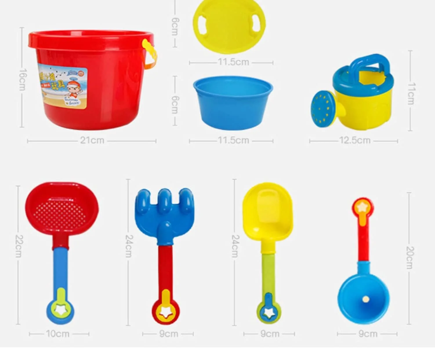 ست اسباب بازی ساحلی 12 تکه Skeido مناسب کودکان و نوزادان برای بازی در فضای باز با سطل، بیل، شن کش و اسباب بازی های آبی