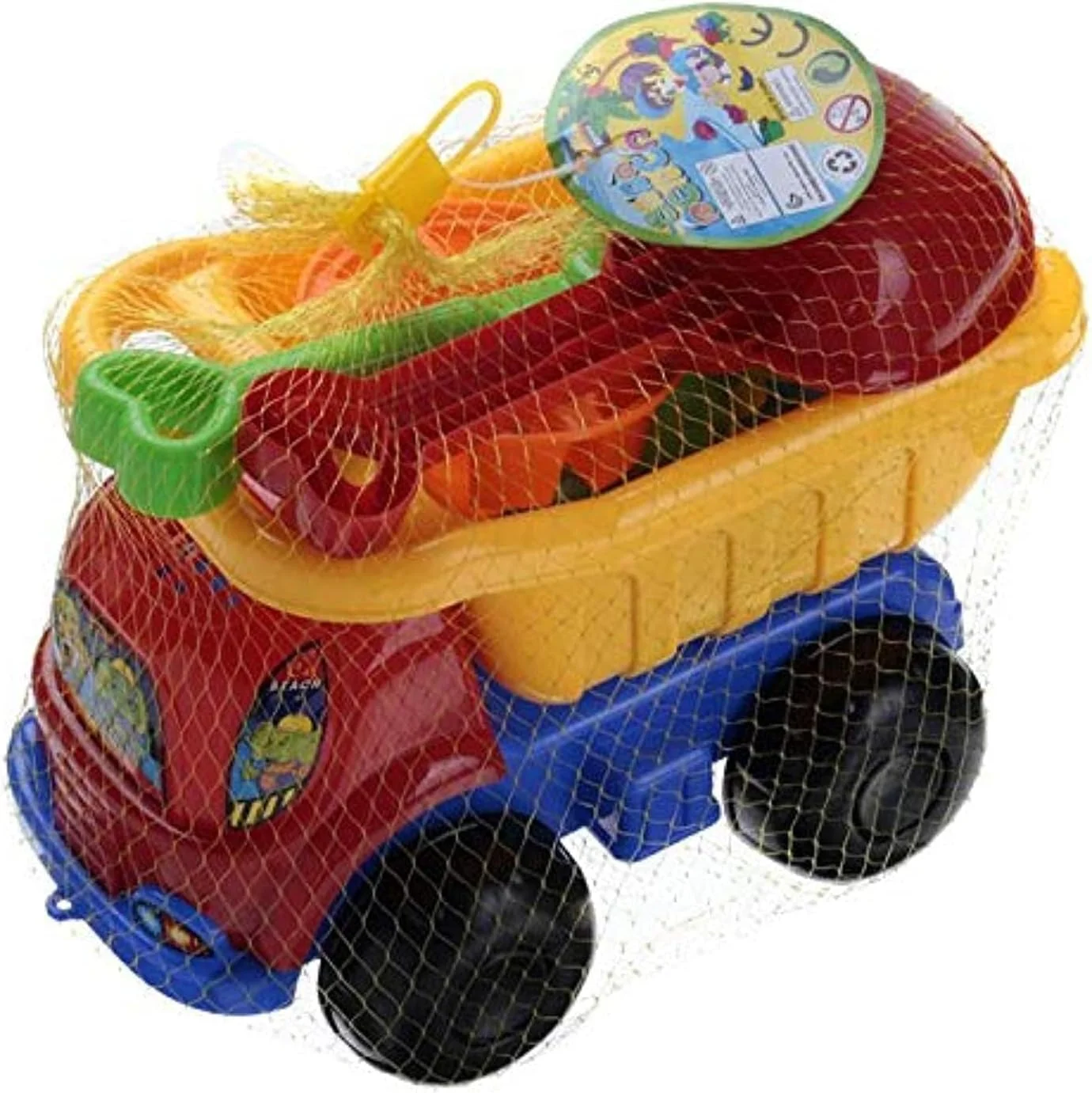 مجموعه اسباب بازی کامیون کمپرسی ساحلی - 7 تکه، چند رنگ