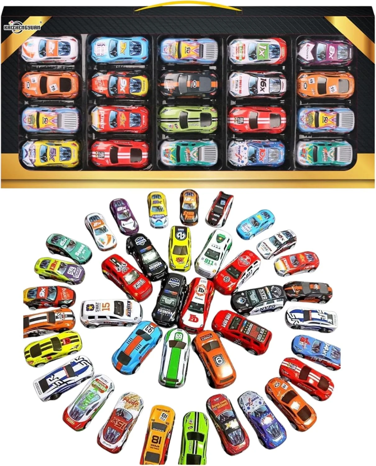 مجموعه 20 عددی ماشین مسابقه ای اسباب بازی، ماشین های دایکست برای کودکان، مجموعه سرگرم کننده - هدیه برای پسران و دختران - بادوام، رنگارنگ و مینیاتوری های واقعی برای بازی و نمایش