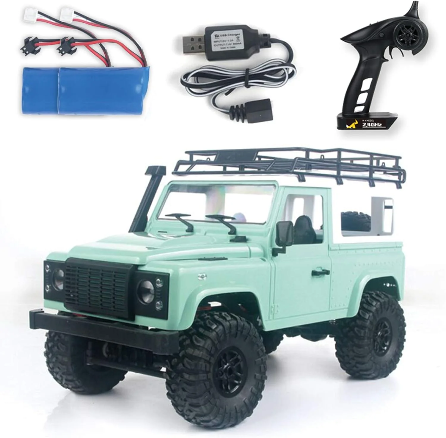 ماشین کنترلی Qnotici MN-90 مقیاس 1:12، ماشین کنترلی 2.4 گیگاهرتز 4WD، کامیون آفرود تمام زمینی، صخره نورد پرسرعت با چراغ های LED، اسباب بازی ماشین الکتریکی برای پسران، کودکان و بزرگسالان