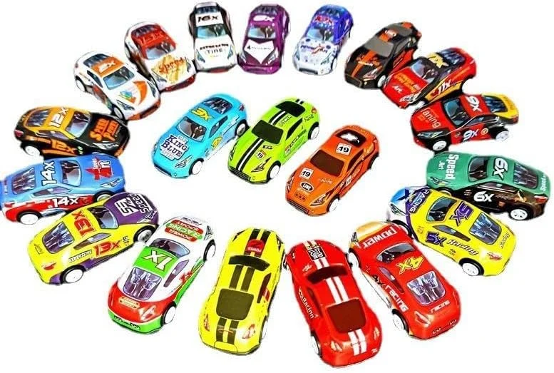 مجموعه 20 عددی ماشین مسابقه ای اسباب بازی، ماشین های دایکست برای کودکان، مجموعه سرگرم کننده - هدیه برای پسران و دختران - بادوام، رنگارنگ و مینیاتوری های واقعی برای بازی و نمایش