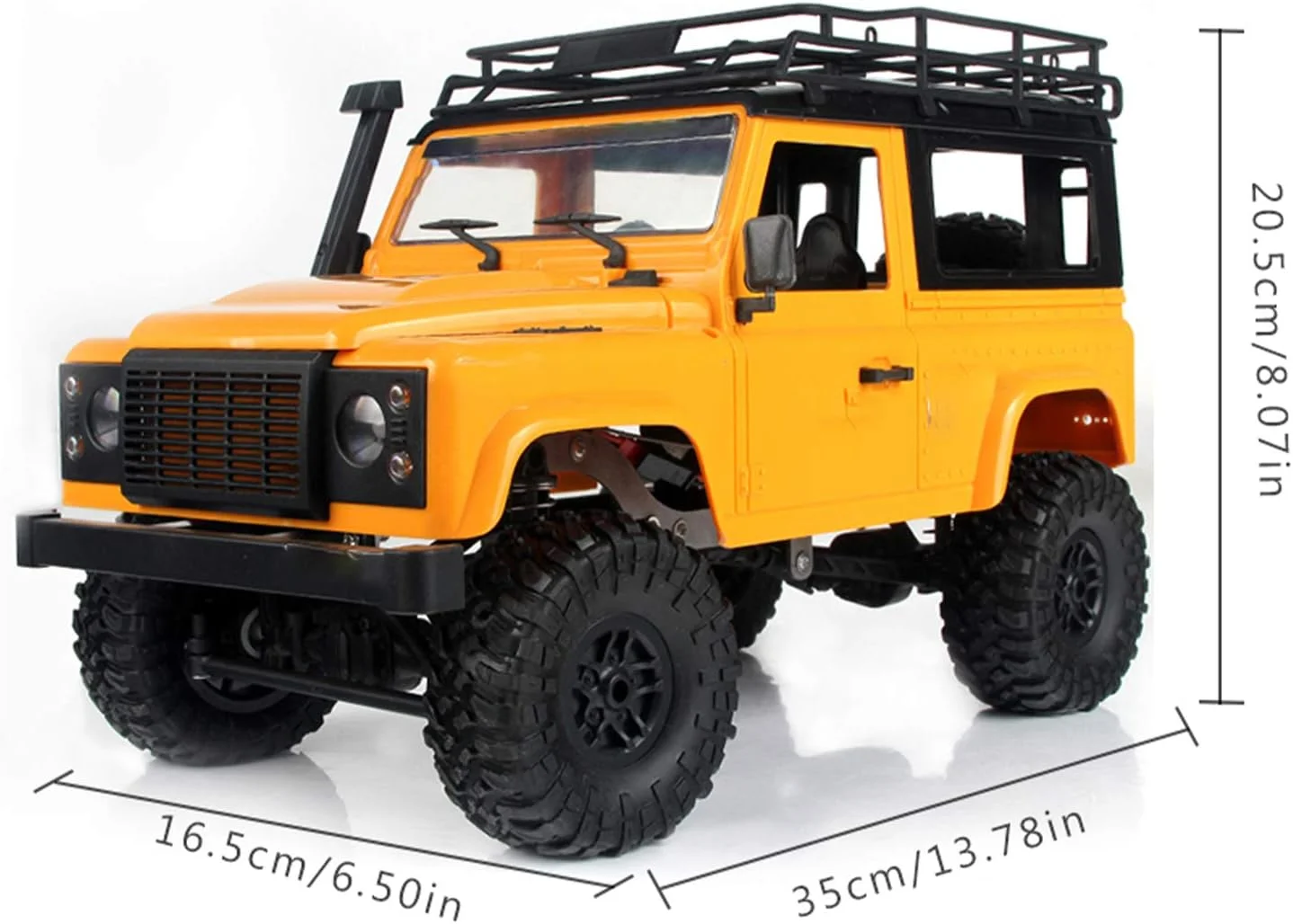 ماشین کنترلی Qnotici MN-90 مقیاس 1:12، ماشین کنترلی 2.4 گیگاهرتز 4WD، کامیون آفرود تمام زمینی، صخره نورد پرسرعت با چراغ های LED، اسباب بازی ماشین الکتریکی برای پسران، کودکان و بزرگسالان