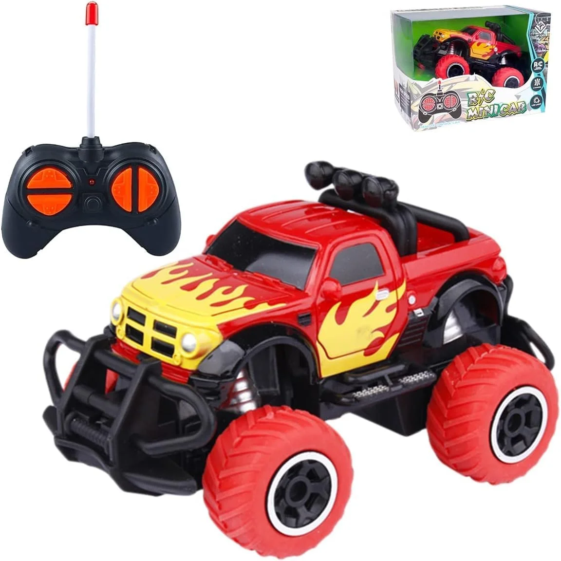 ماشین کنترلی برای کودکان 3 تا 9 سال، ماشین آفرود با باتری، کامیون کنترلی با چسبندگی قوی، مسابقه و تعامل والدین و فرزندان، بهترین هدیه برای تعامل کودکان و والدین (قرمز)