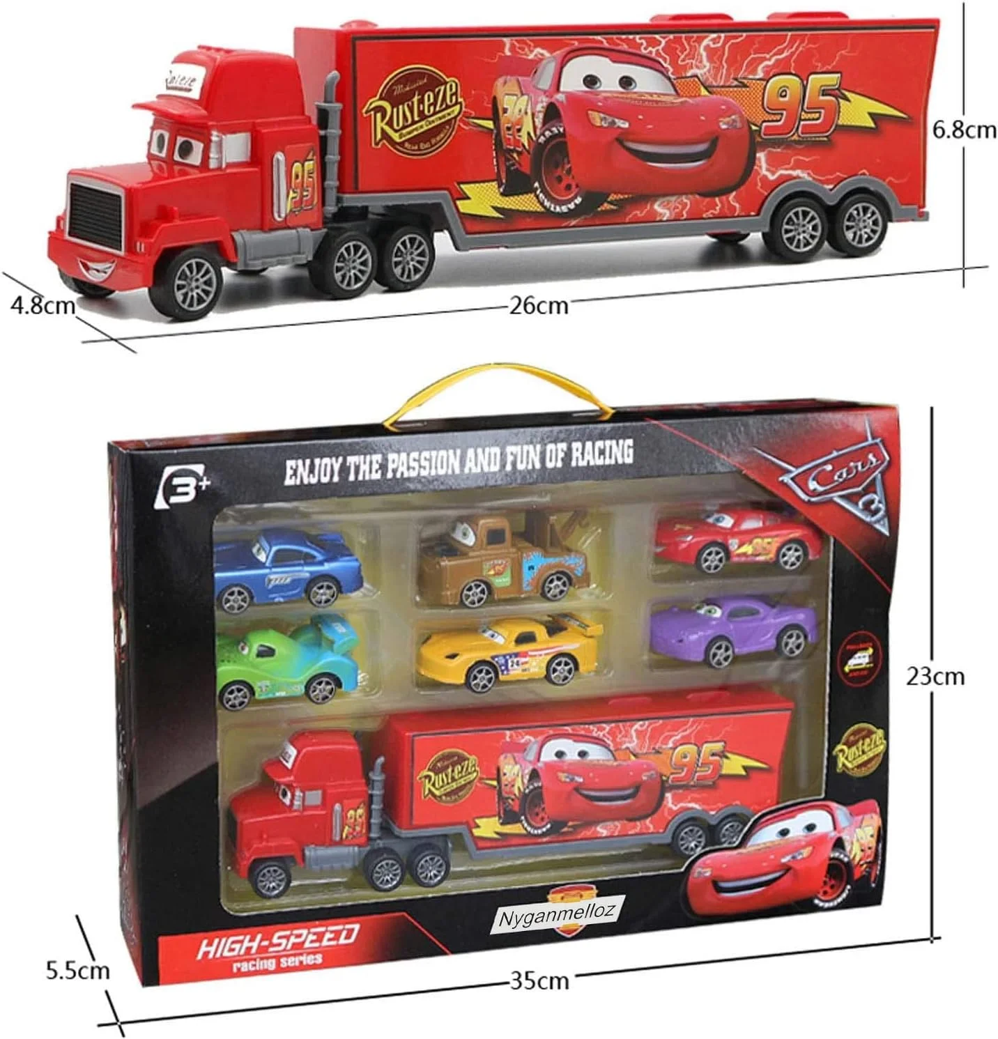 مجموعه اسباب بازی ماشین های نیگانملوز برای کودکان - 7 تکه