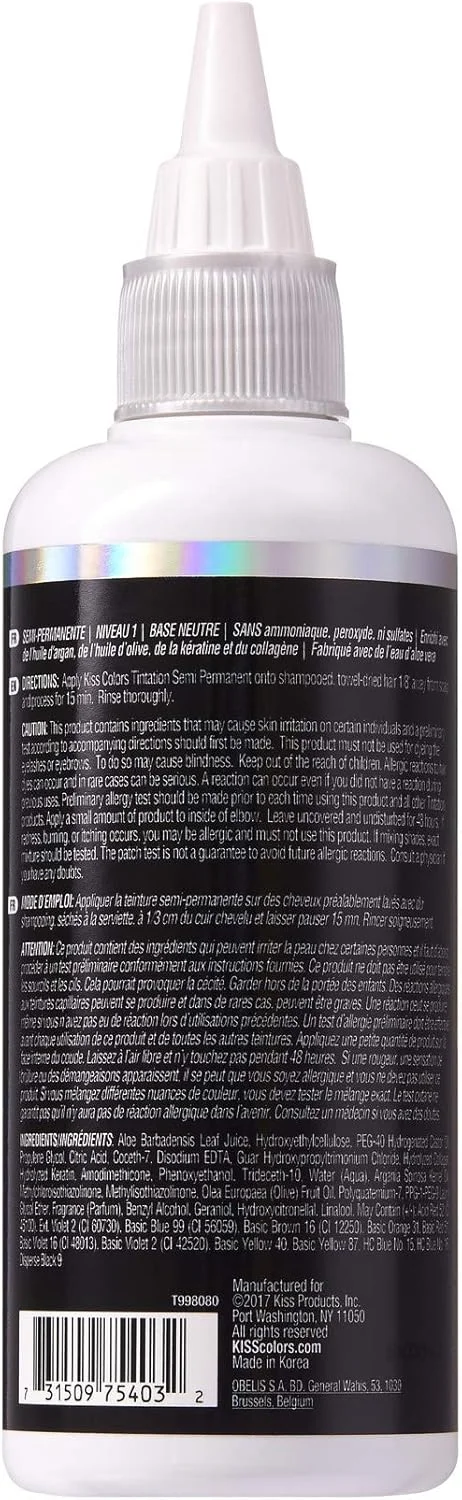 رنگ موی نیمه دائمی Kiss Tintation، حجم 148 میلی لیتر (مشکی) رنگ موی نیمه دائمی Kiss Tintation، حجم 148 میلی لیتر (مشکی)