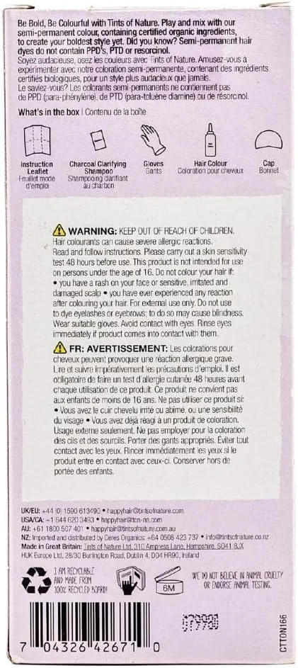 رنگ موی نیمه دائمی بنفش تند Tints of Nature - رنگ موی طبیعی، تک رنگ رنگ موی نیمه دائمی بنفش تند Tints of Nature - رنگ موی طبیعی، تک رنگ