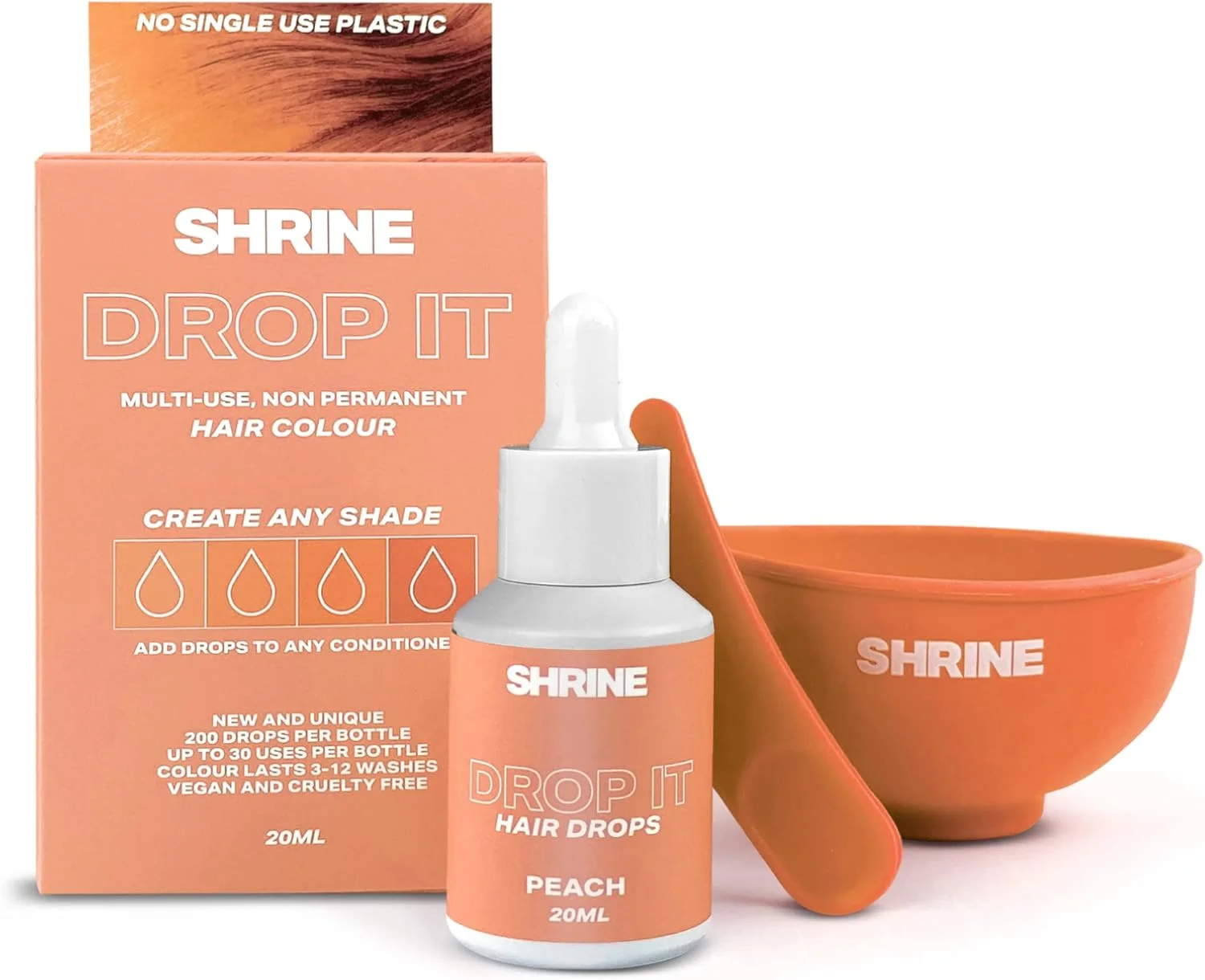 قطره رنگ موی نیمه دائمی هلویی Shrine Drop It، 20 میلی لیتر قطره رنگ موی نیمه دائمی هلویی Shrine Drop It، 20 میلی لیتر