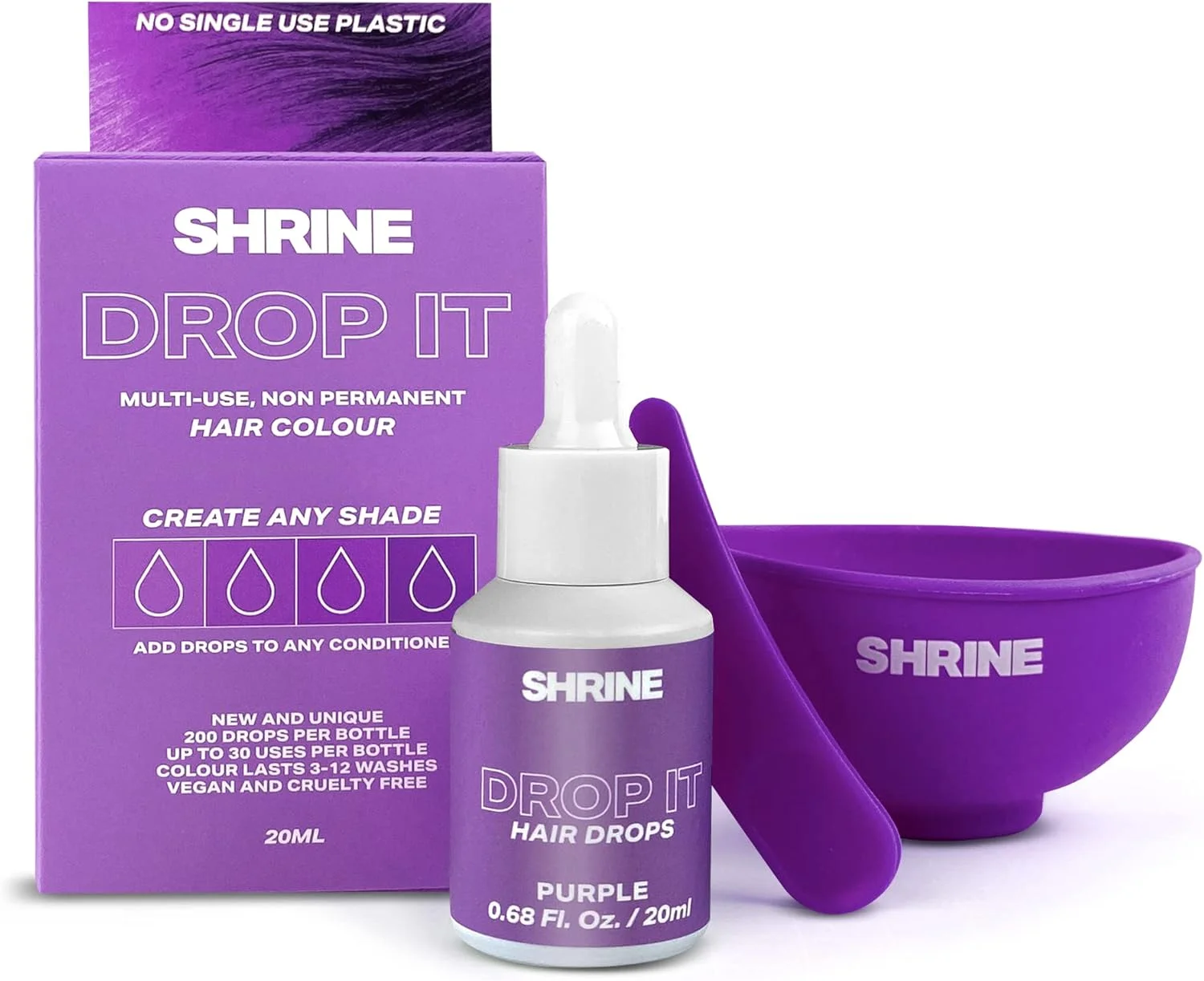 قطره رنگ موی نیمه دائمی شاین، بنفش، 20 میلی لیتر قطره رنگ موی نیمه دائمی شاین، بنفش، 20 میلی لیتر