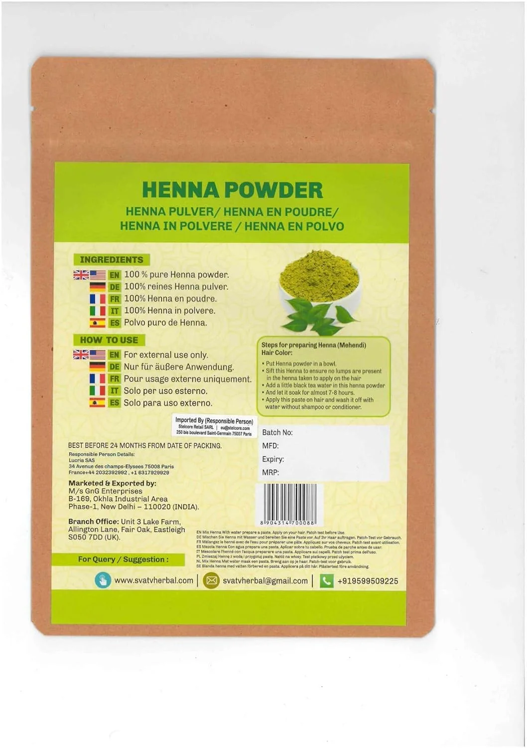 پودر حنای سواتو (Lawsonia Inermis) رنگ موی طبیعی و براق کننده، تقویت کننده و ترمیم کننده موهای آسیب دیده برای آقایان و بانوان - رنگ موی طبیعی - 227 گرم | 08 اونس پودر حنای سواتو (Lawsonia Inermis) رنگ موی طبیعی و براق کننده، تقویت کننده و ترمیم کننده موهای آسیب دیده برای آقایان و بانوان - رنگ موی طبیعی - 227 گرم | 08 اونس