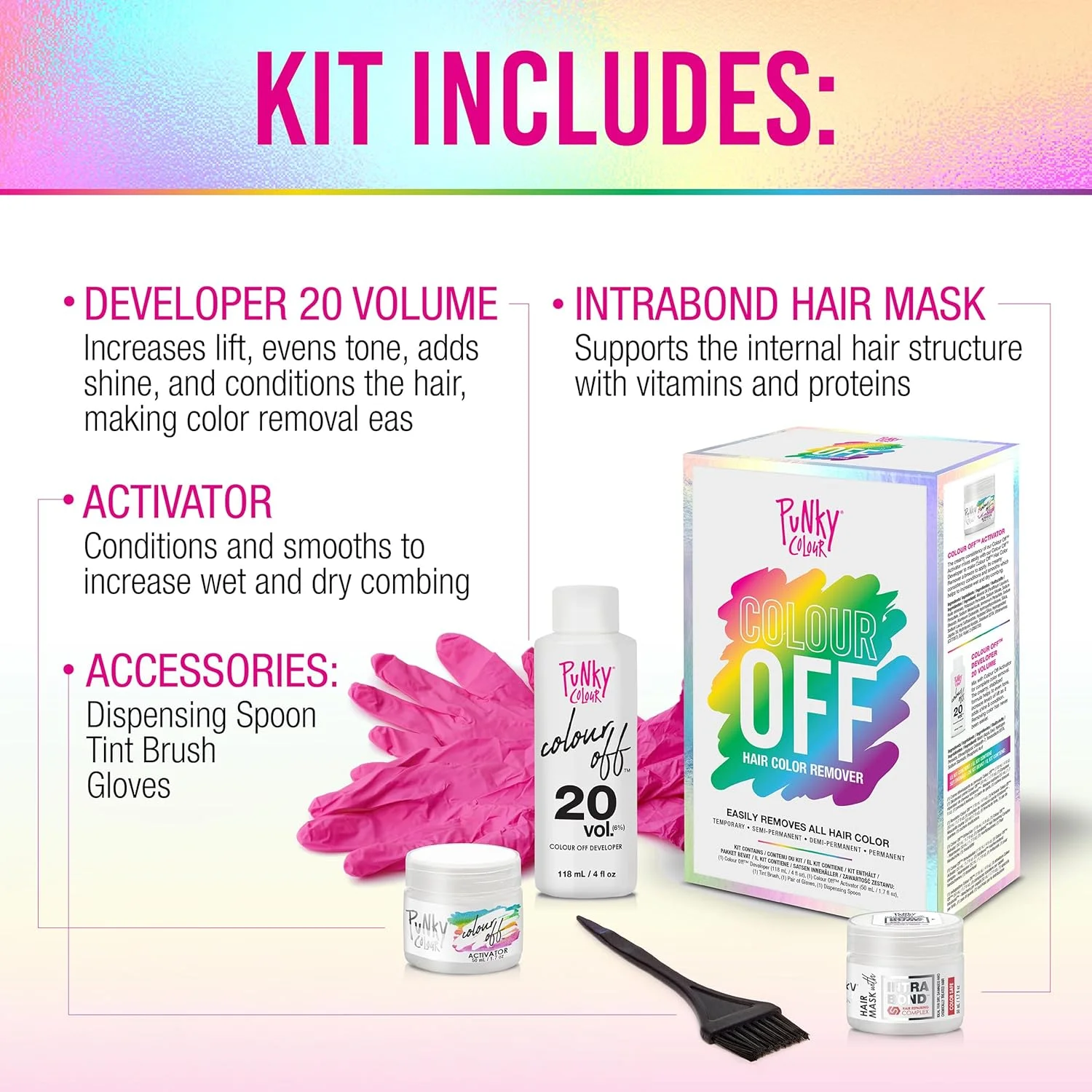 کیت پاک کننده رنگ مو پانکی کالر برای رنگ موهای موقت، نیمه دائمی، دمی پرمننت و دائمی کیت پاک کننده رنگ مو پانکی کالر برای رنگ موهای موقت، نیمه دائمی، دمی پرمننت و دائمی