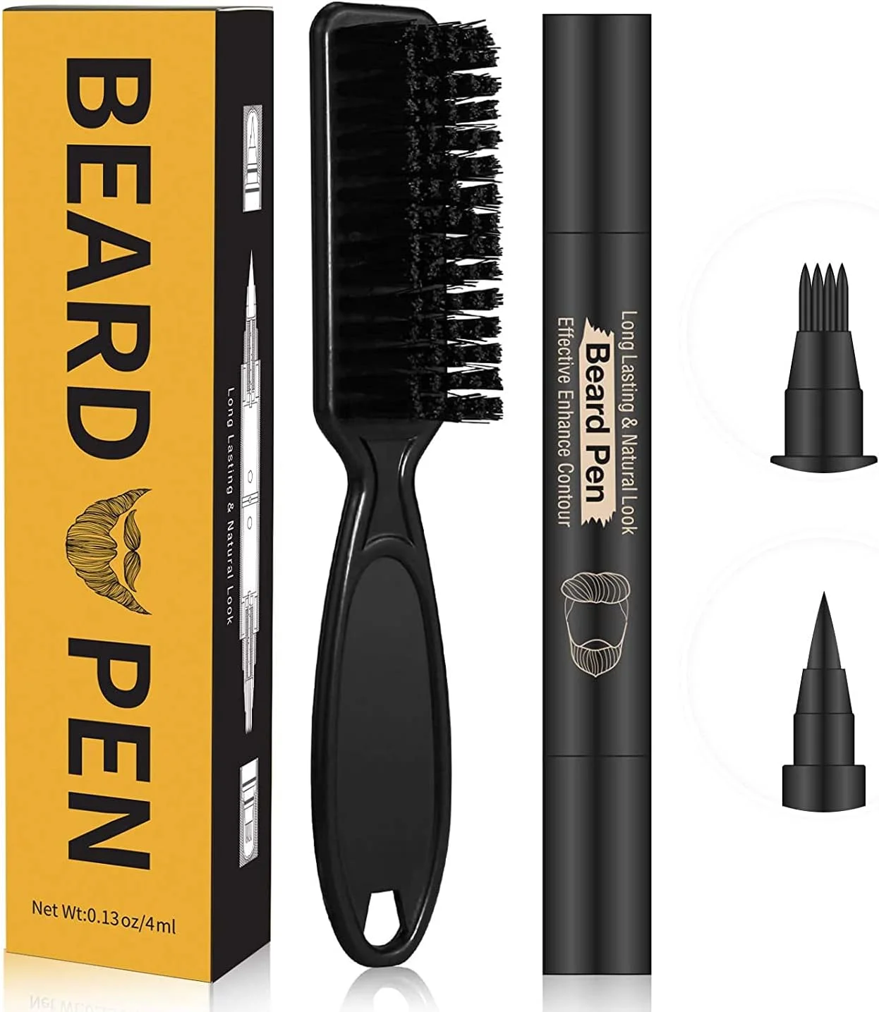 قلم ریش و مداد پرکننده ریش مردانه، رنگ ریش یک روزه به همراه کیت برس ریش، قلم حالت دهنده و ترمیم کننده سبیل مردانه، قلم مشخص کننده ریش، تقویت کننده موثر ریش (مشکی) قلم ریش و مداد پرکننده ریش مردانه، رنگ ریش یک روزه به همراه کیت برس ریش، قلم حالت دهنده و ترمیم کننده سبیل مردانه، قلم مشخص کننده ریش، تقویت کننده موثر ریش (مشکی)