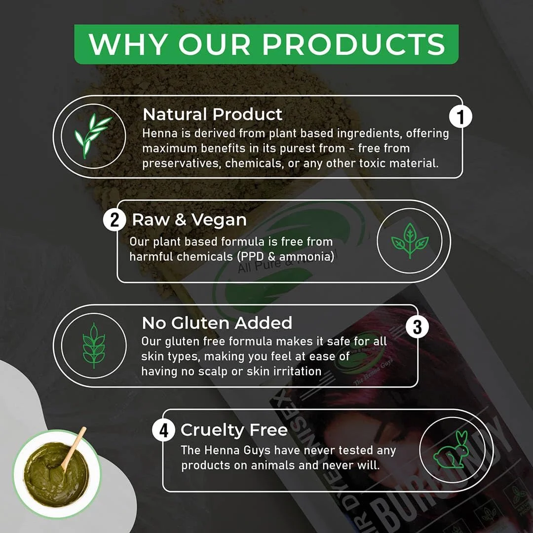 3 بسته رنگ/رنگ مو و ریش حنایی بورگاندی 100 گرمی - رنگ موی طبیعی، رنگ موی گیاهی - The Henna Guys 3 بسته رنگ/رنگ مو و ریش حنایی بورگاندی 100 گرمی - رنگ موی طبیعی، رنگ موی گیاهی - The Henna Guys