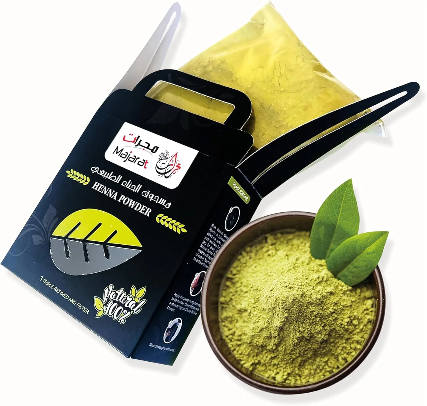 پودر حنا مجارات | سه بار تصفیه و فیلتر شده | حنای طبیعی 250 گرم | 100% خالص و بدون مواد شیمیایی | برای مو و هنر بدن پودر حنا مجارات | سه بار تصفیه و فیلتر شده | حنای طبیعی 250 گرم | 100% خالص و بدون مواد شیمیایی | برای مو و هنر بدن