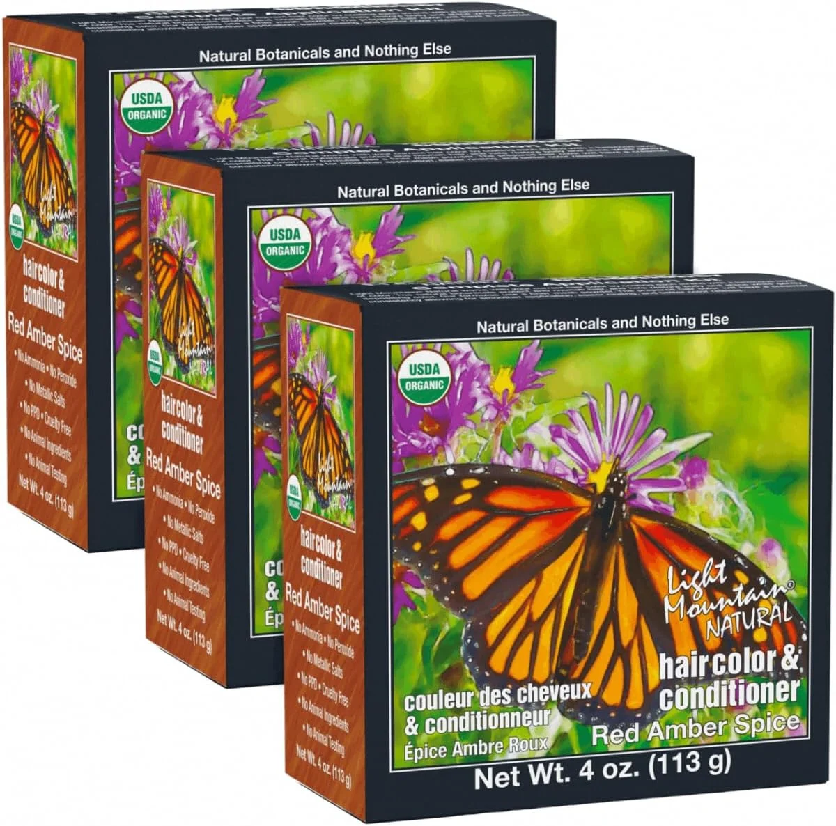 رنگ موی طبیعی لایت مونتین 3 تکه - ادویه کهربایی قرمز، 12 اونس (187009) رنگ موی طبیعی لایت مونتین 3 تکه - ادویه کهربایی قرمز، 12 اونس (187009)