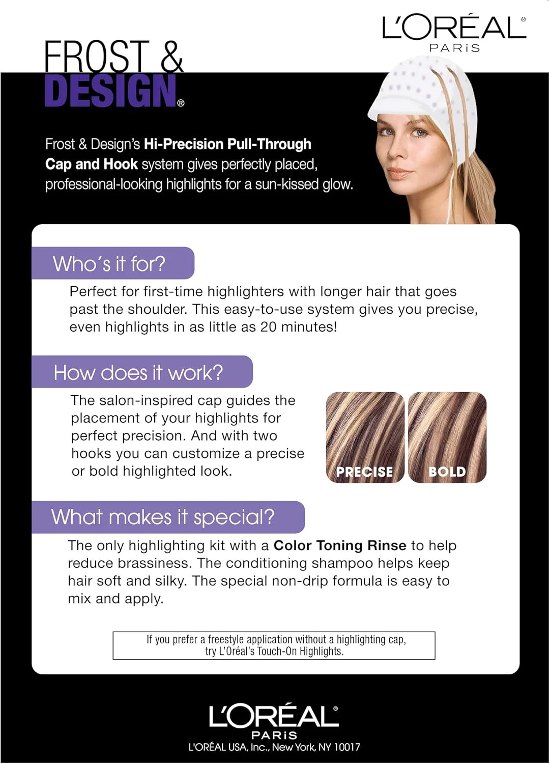 هایلایت مو کلاهی لورآل پاریس مدل Frost and Design مناسب موهای بلند، H85 شامپاین هایلایت مو کلاهی لورآل پاریس مدل Frost and Design مناسب موهای بلند، H85 شامپاین