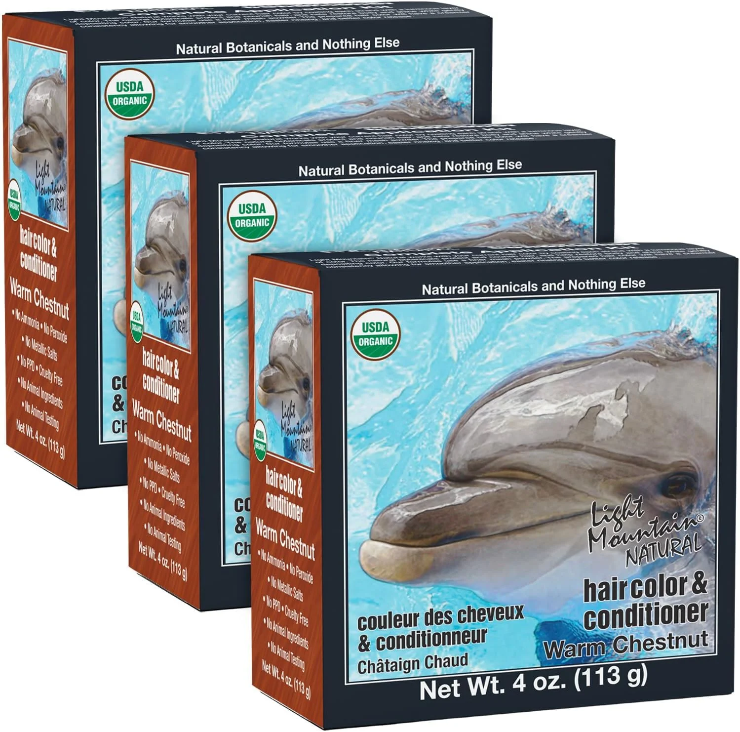 رنگ مو و نرم کننده حنا لایت مونتین - رنگ موی شاه بلوطی گرم برای آقایان/بانوان، پودر برگ حنای ارگانیک و گیاهان دارویی، بدون مواد شیمیایی، رنگ موی نیمه دائمی، 113 گرم (بسته 3 عددی) رنگ مو و نرم کننده حنا لایت مونتین - رنگ موی شاه بلوطی گرم برای آقایان/بانوان، پودر برگ حنای ارگانیک و گیاهان دارویی، بدون مواد شیمیایی، رنگ موی نیمه دائمی، 113 گرم (بسته 3 عددی)