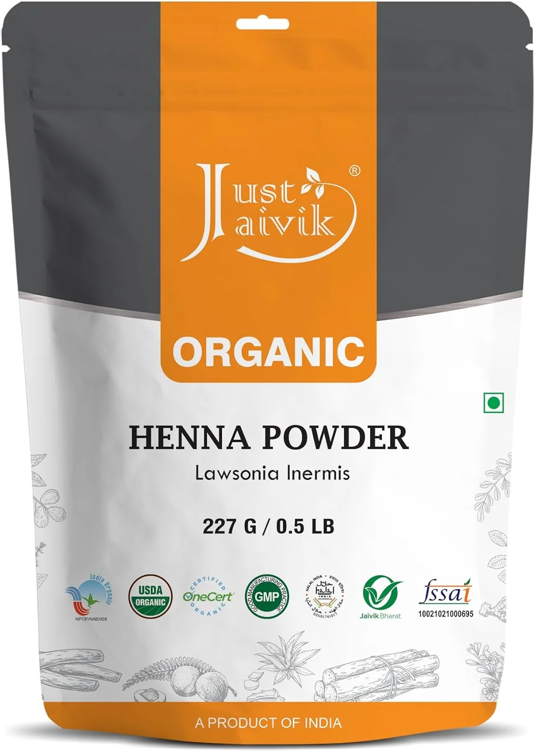 پودر حنای ۱۰۰٪ ارگانیک جاست جایویک (Lawsonia Inermis) برای مو، تایید شده توسط OneCert Asia برای استاندارد ارگانیک USDA، ۲۲۷ گرم / ۰.۵ پوند/ ۸ اونس، ۱۰۰٪ طبیعی، بدون مواد شیمیایی یا افزودنی. پودر حنای ۱۰۰٪ ارگانیک جاست جایویک (Lawsonia Inermis) برای مو، تایید شده توسط OneCert Asia برای استاندارد ارگانیک USDA، ۲۲۷ گرم / ۰.۵ پوند/ ۸ اونس، ۱۰۰٪ طبیعی، بدون مواد شیمیایی یا افزودنی.
