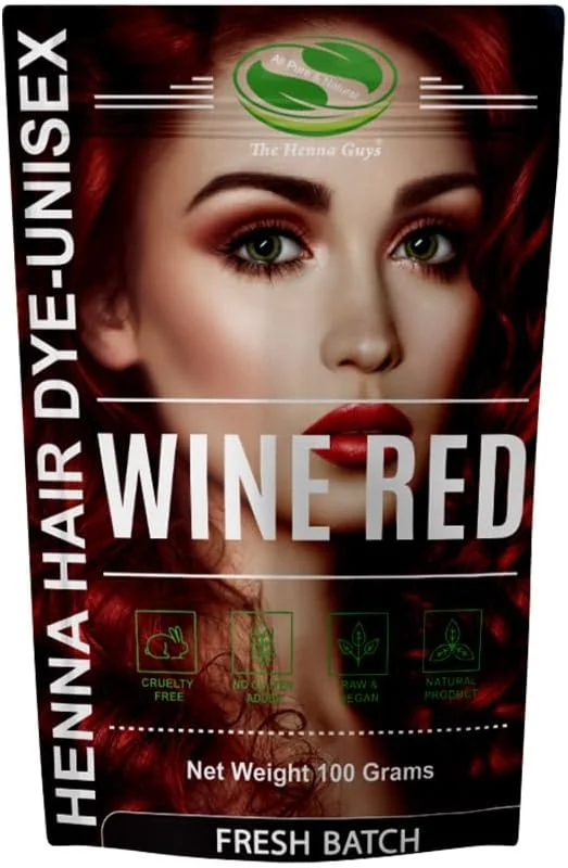 رنگ مو و ریش حنایی The Henna Guys، قرمز شرابی - 1 بسته رنگ مو و ریش حنایی The Henna Guys، قرمز شرابی - 1 بسته